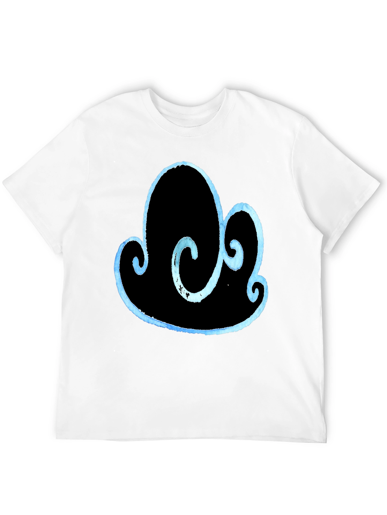 Black Abstract Cloud Design T-Shirt view 12