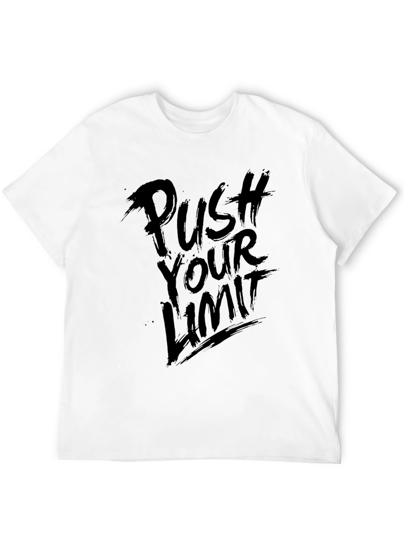 Black Push Your Limit Black Graphic Tee - Motivational Design view 12