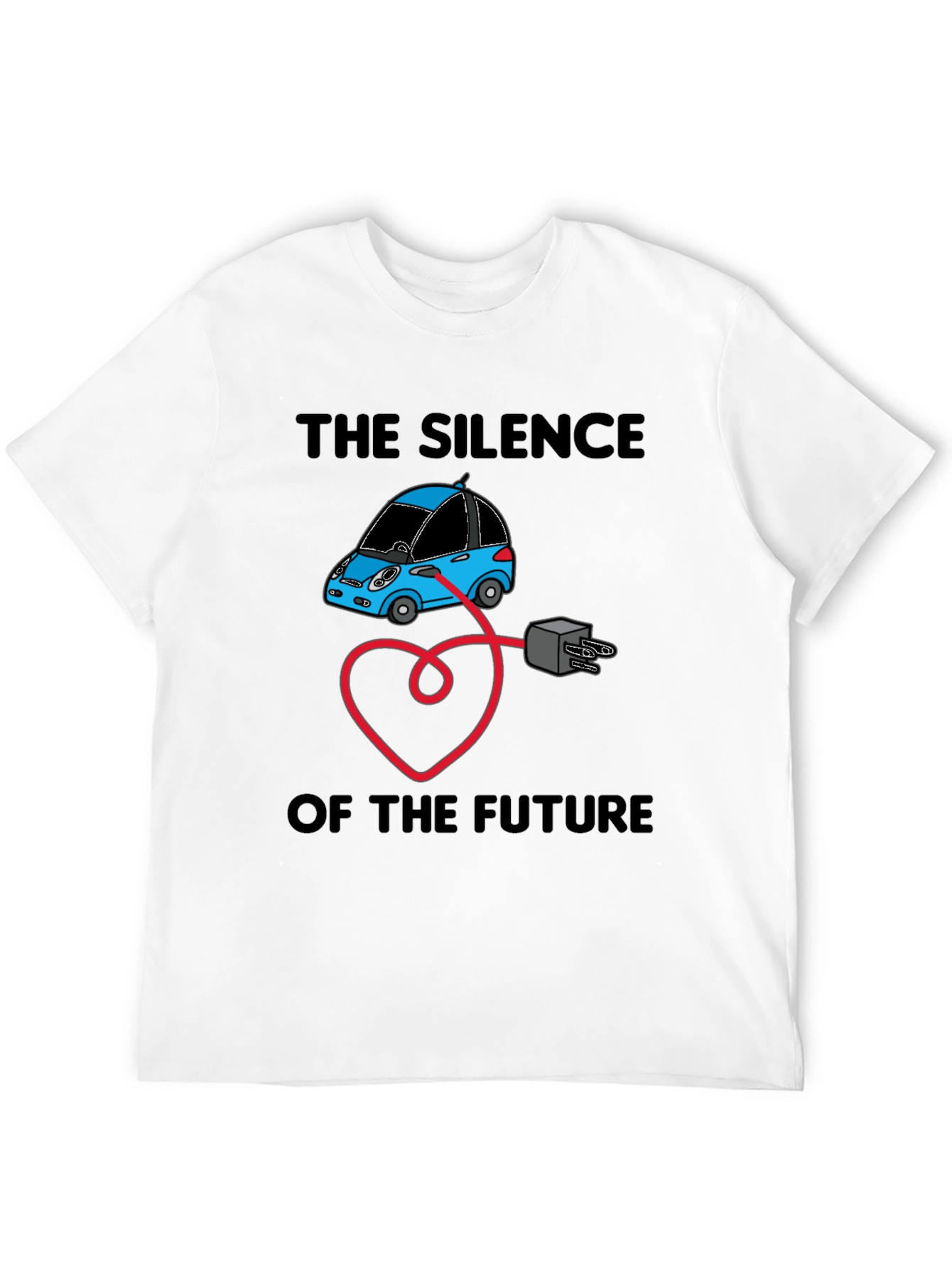 Black Electric Car T-Shirt - Silence of the Future view 12