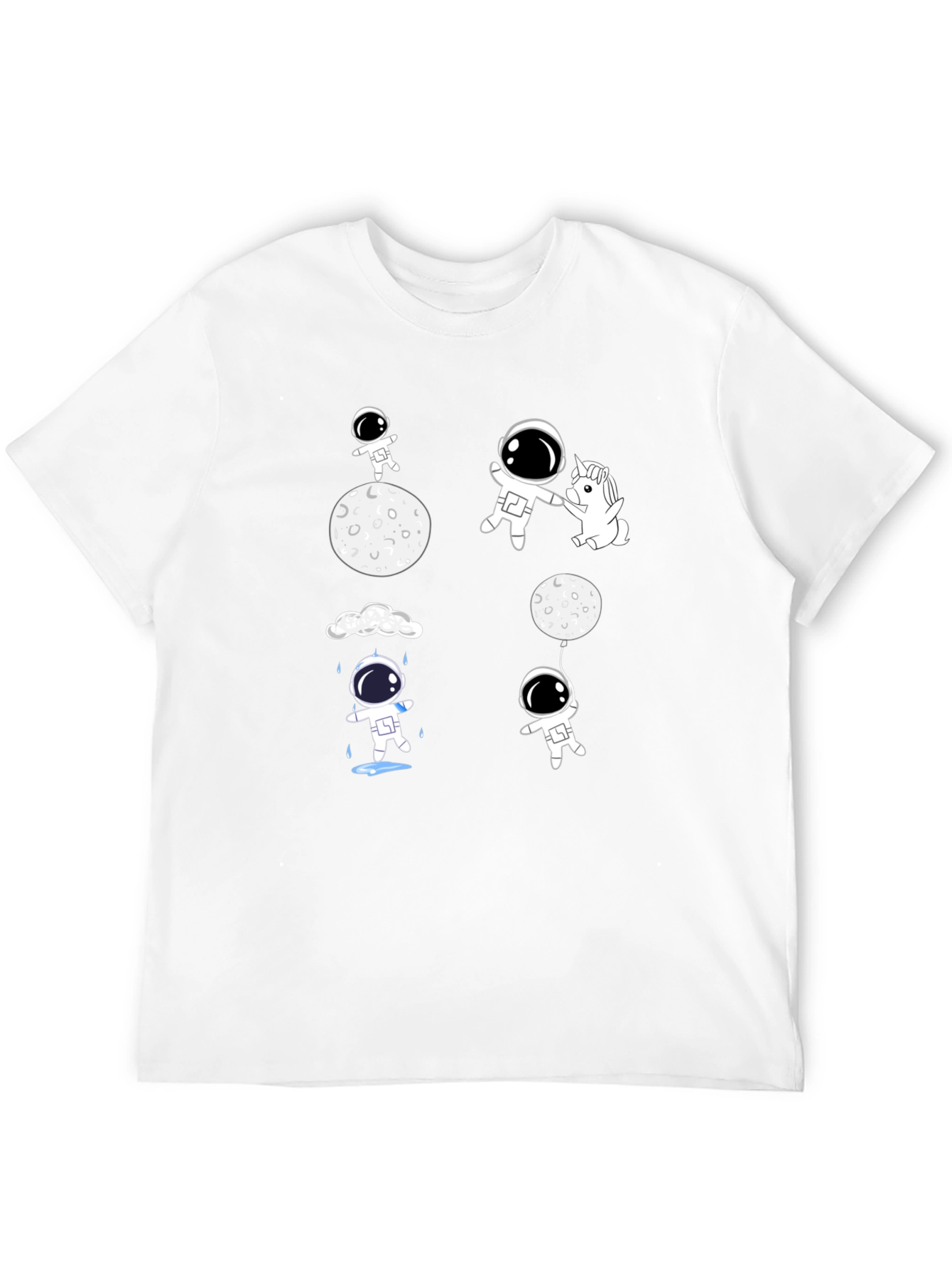 Black Astronaut & Unicorn Graphic Tee - Space Adventures view 12