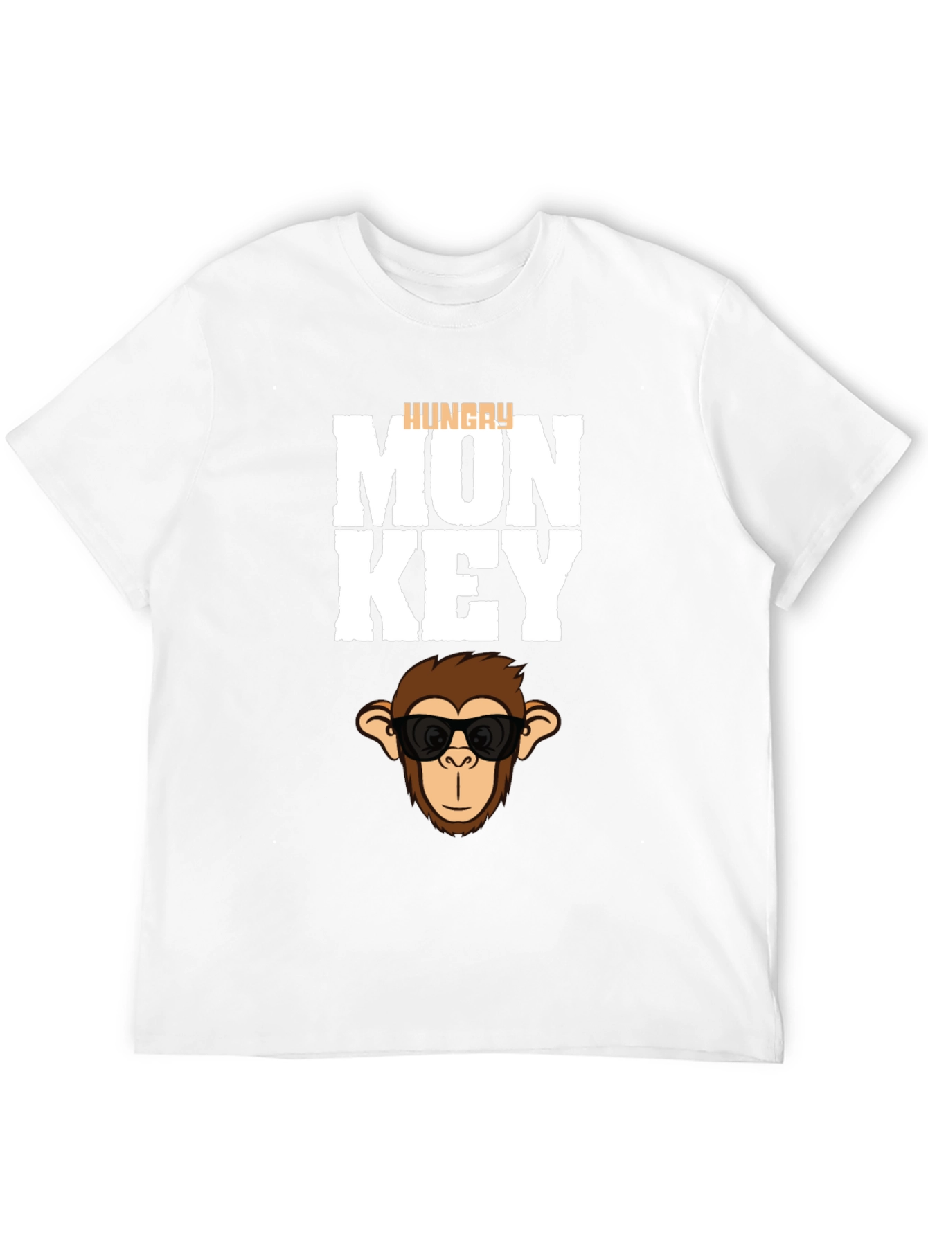 Black Hungry Monkey Graphic T-Shirt - Cool Cartoon Ape Tee view 12