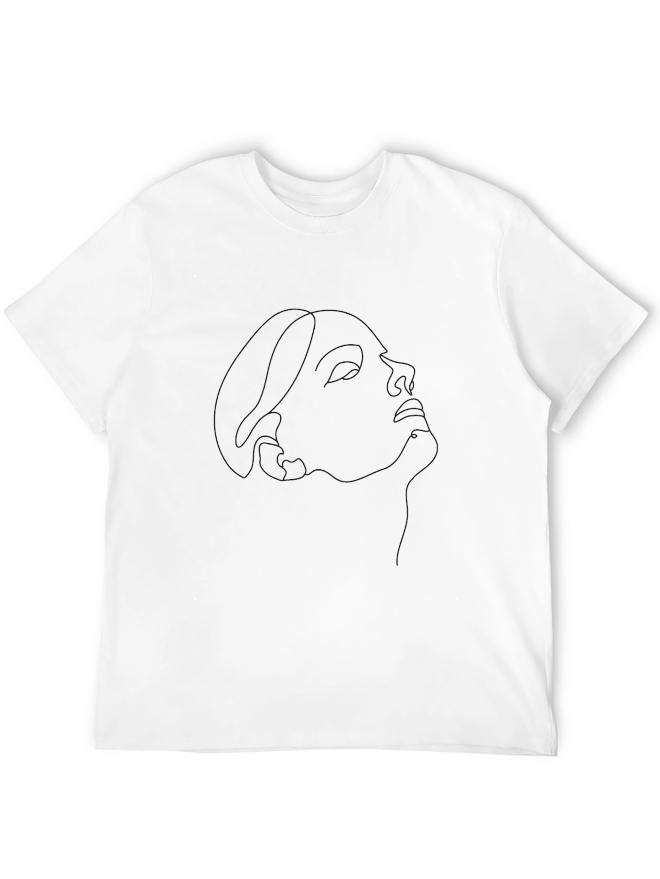 Black Minimalist Portrait Line Art Black T-Shirt view 12