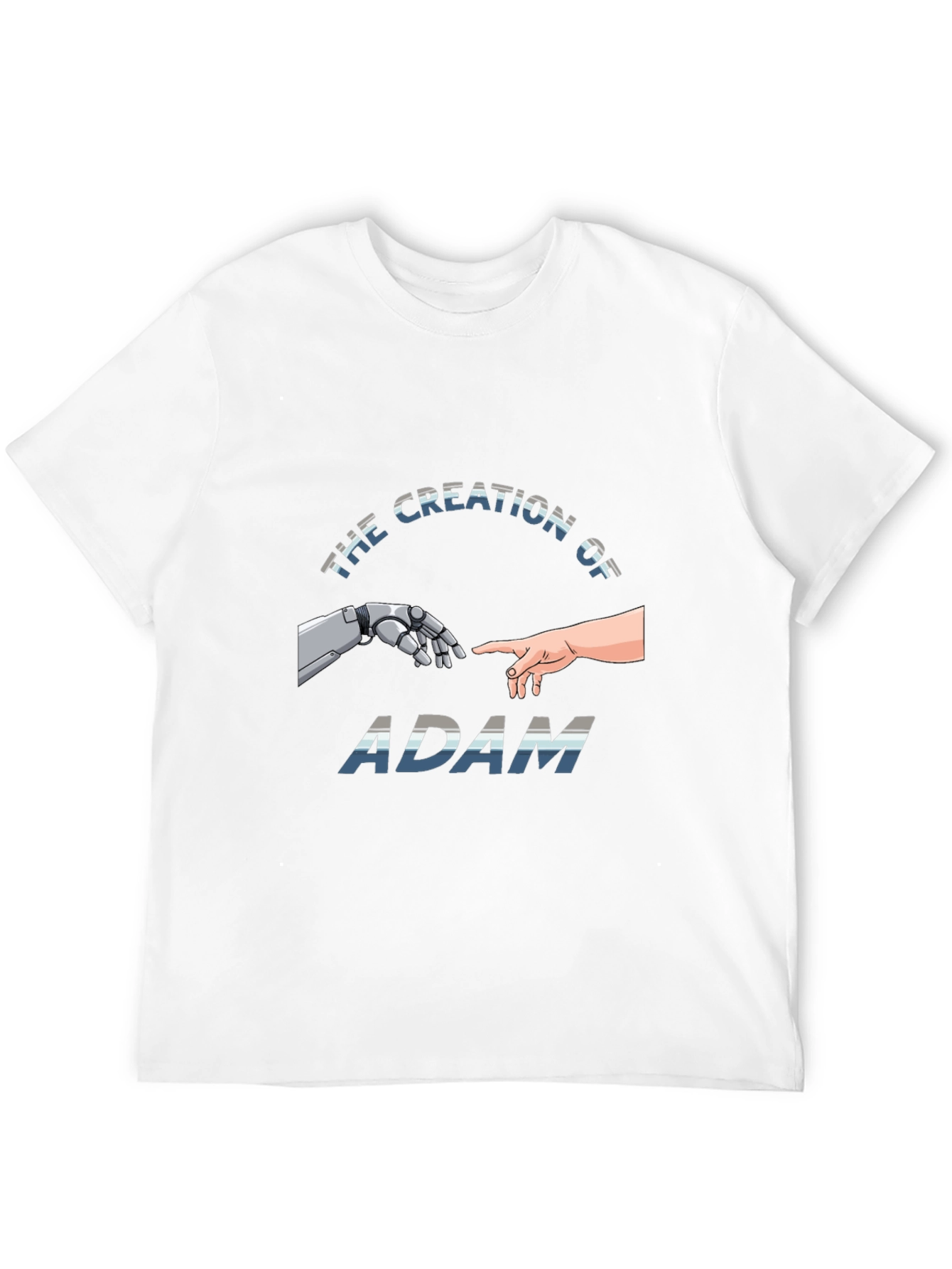 Black Creation of Adam Robot Touch T-Shirt view 12