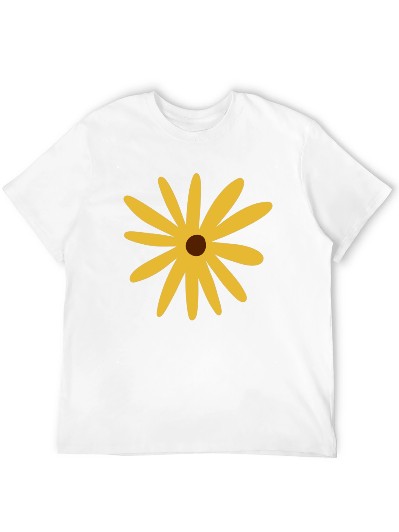 Black Black T-Shirt with Yellow Flower view 12