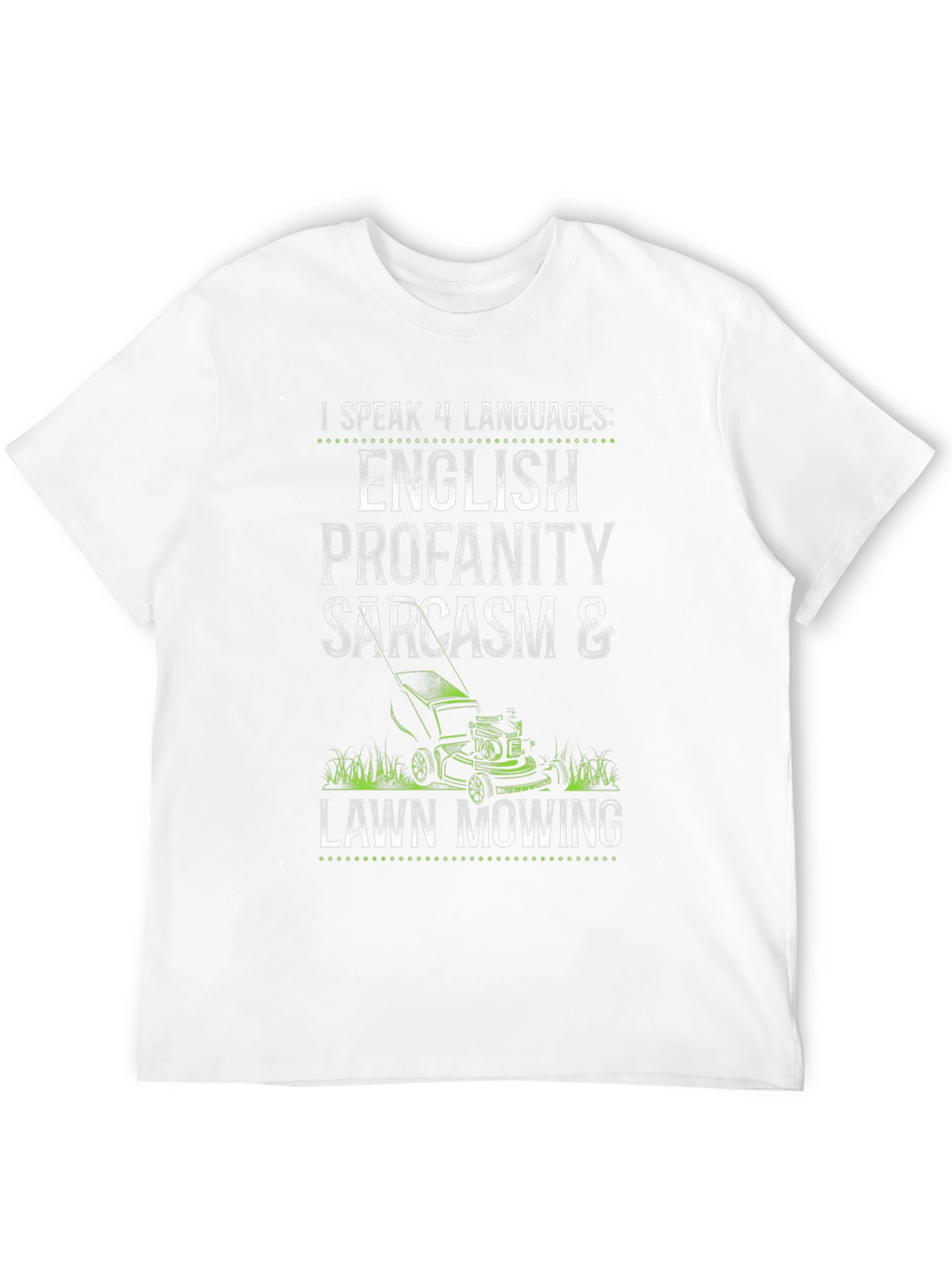 Black Funny Languages Lawn Mowing T-Shirt view 12