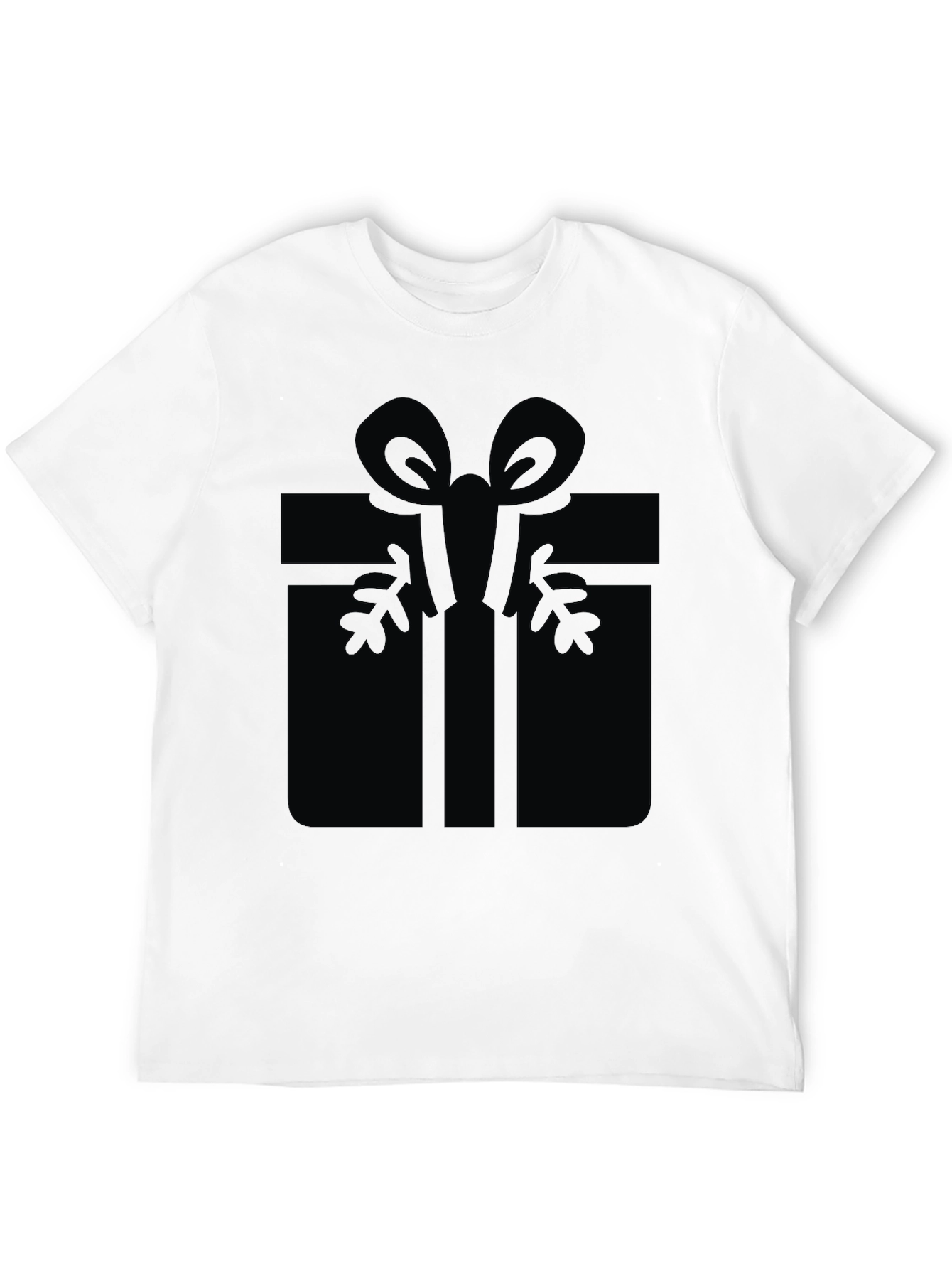 Black Festive Gift Graphic Tee - Black Cotton Blend view 12