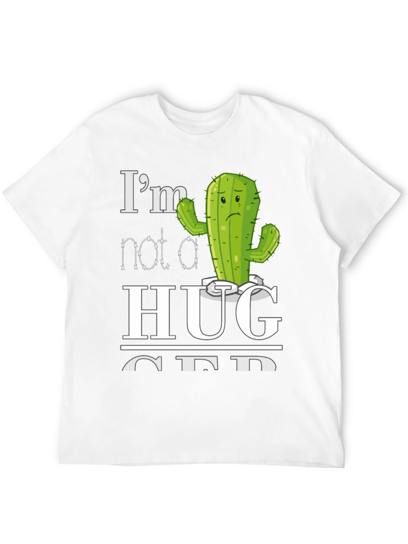Black I'm Not a Hugger Cactus T-Shirt view 12
