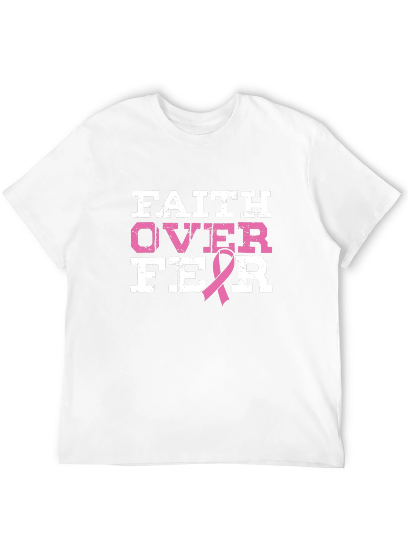 Black Faith Over Fear Breast Cancer Awareness T-Shirt view 12