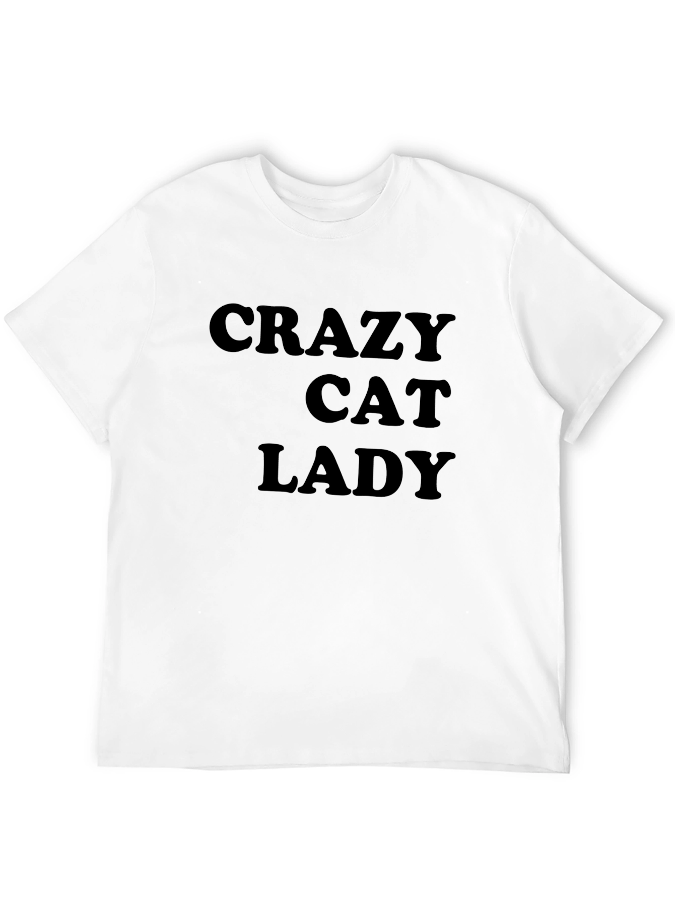 Black Crazy Cat Lady T-Shirt - Unisex Casual Tee view 12