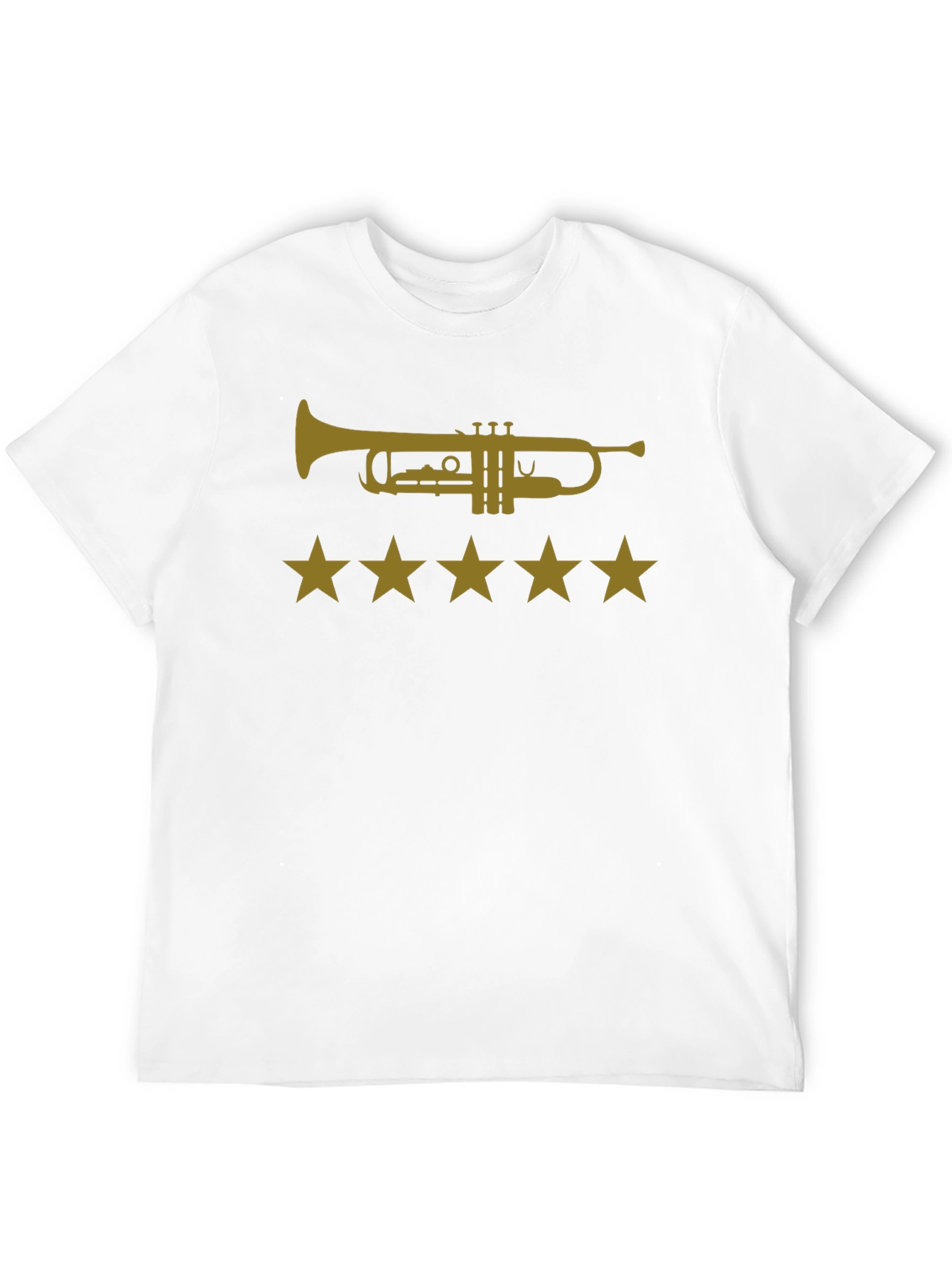 Black Trumpet & Stars Graphic Tee - Cool Music Shirt view 12