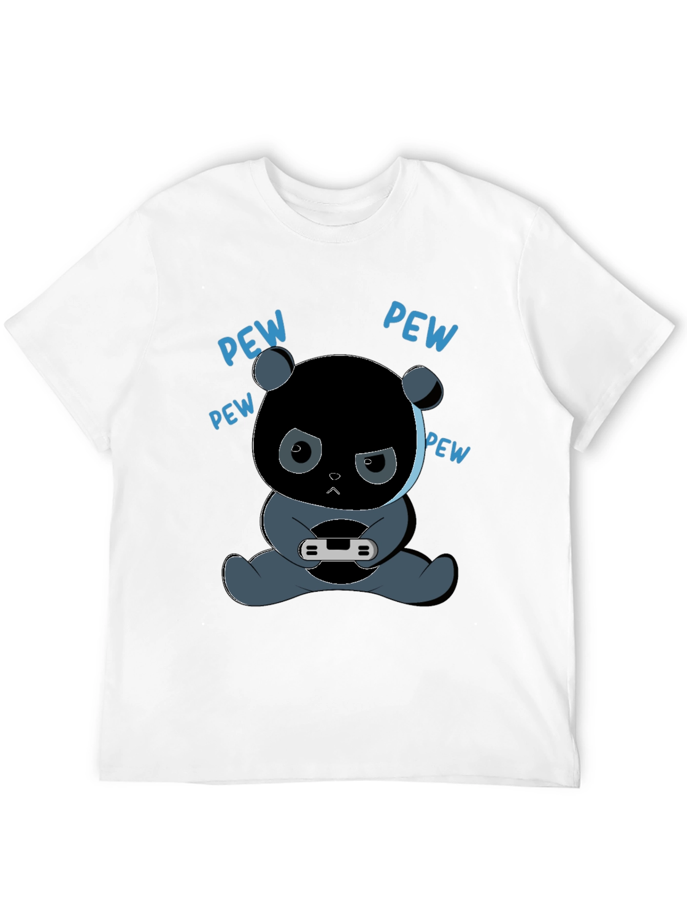 Black Gamer Panda T-Shirt - Pew Pew view 12