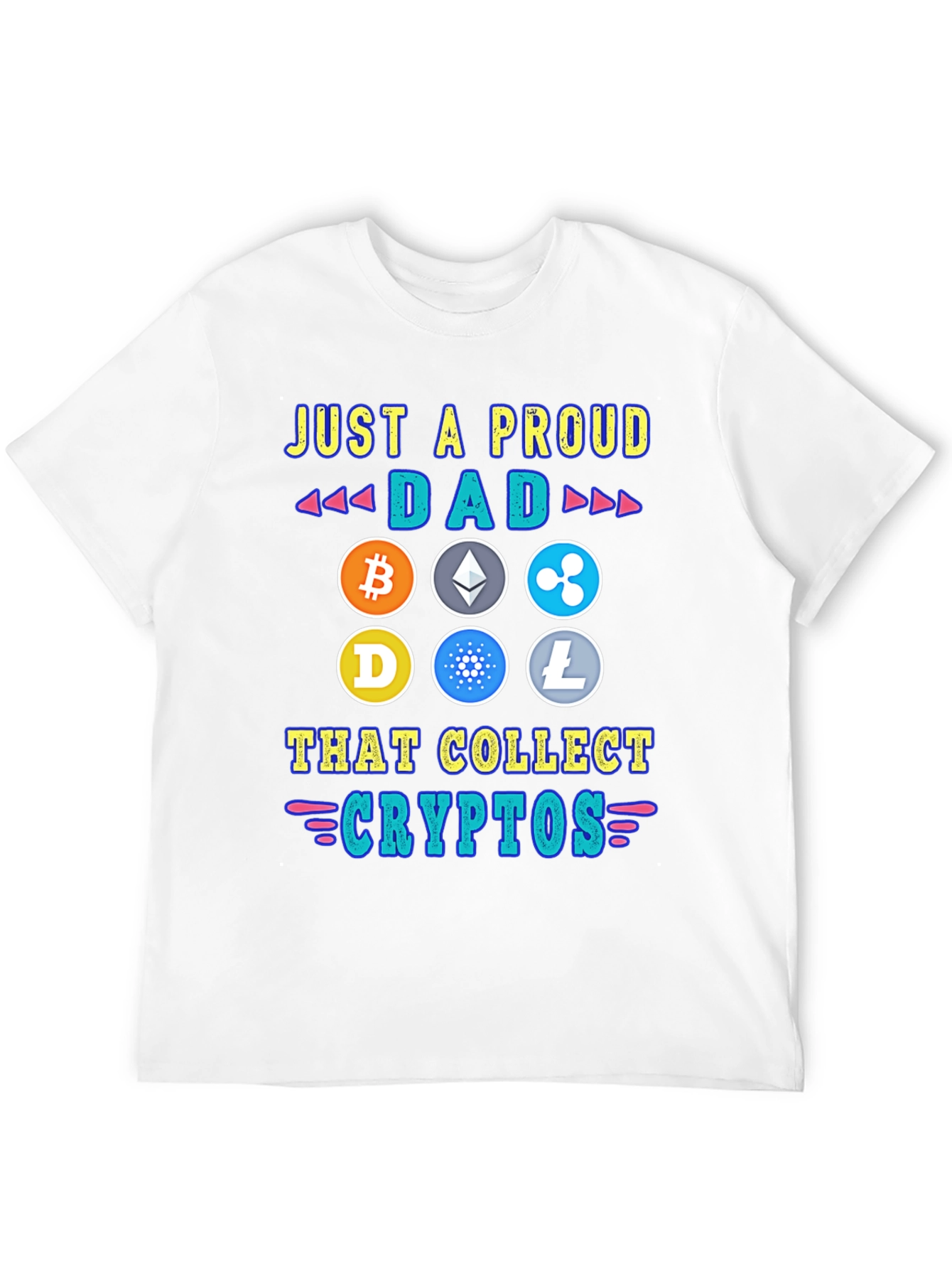 Black Proud Dad Crypto Collector T-Shirt view 12