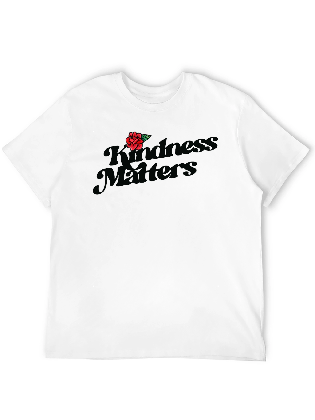 Black Kindness Matters Black T-Shirt with Rose view 12