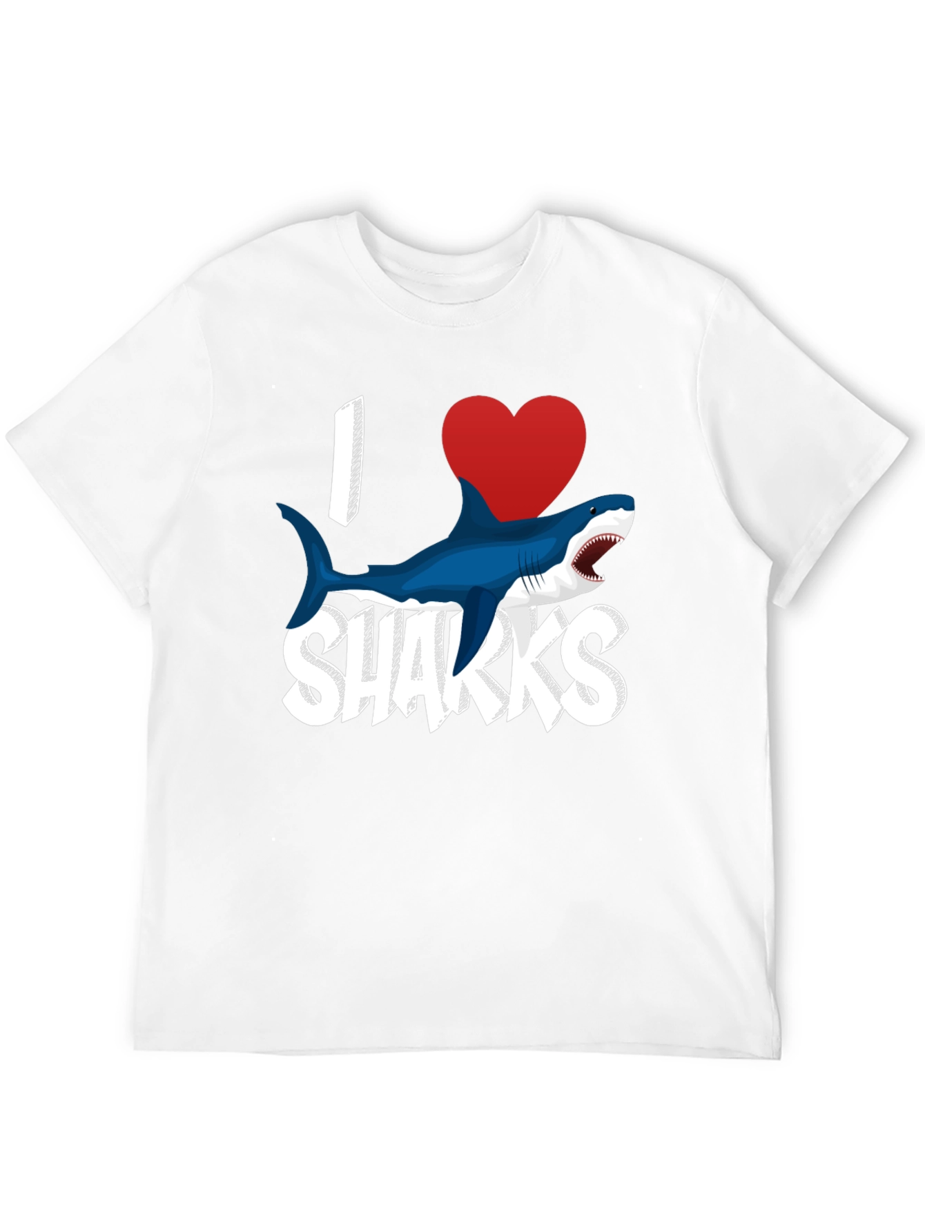 Black I Love Sharks T-Shirt - Black Cotton Blend view 12