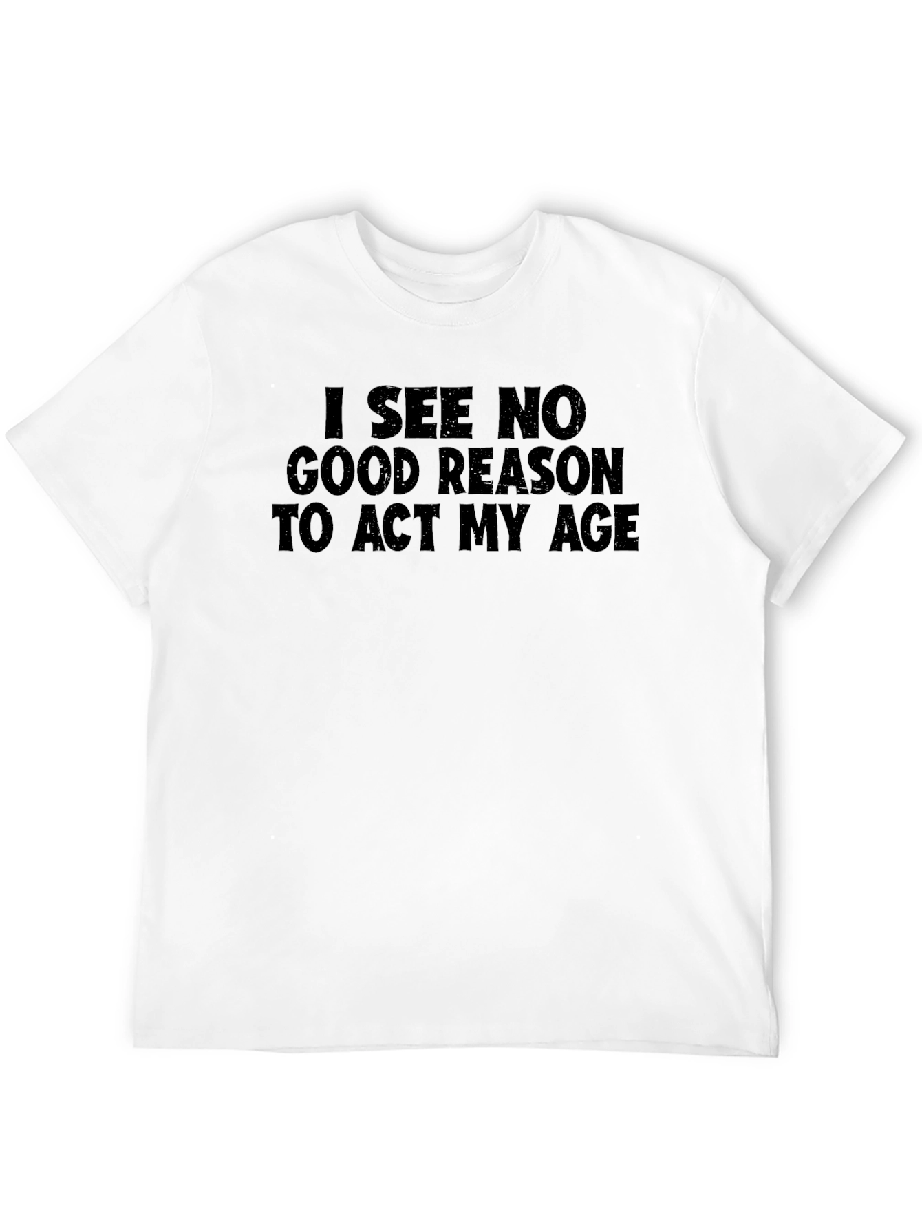 Black Funny "Act My Age" Graphic T-Shirt - Black Cotton Tee view 12