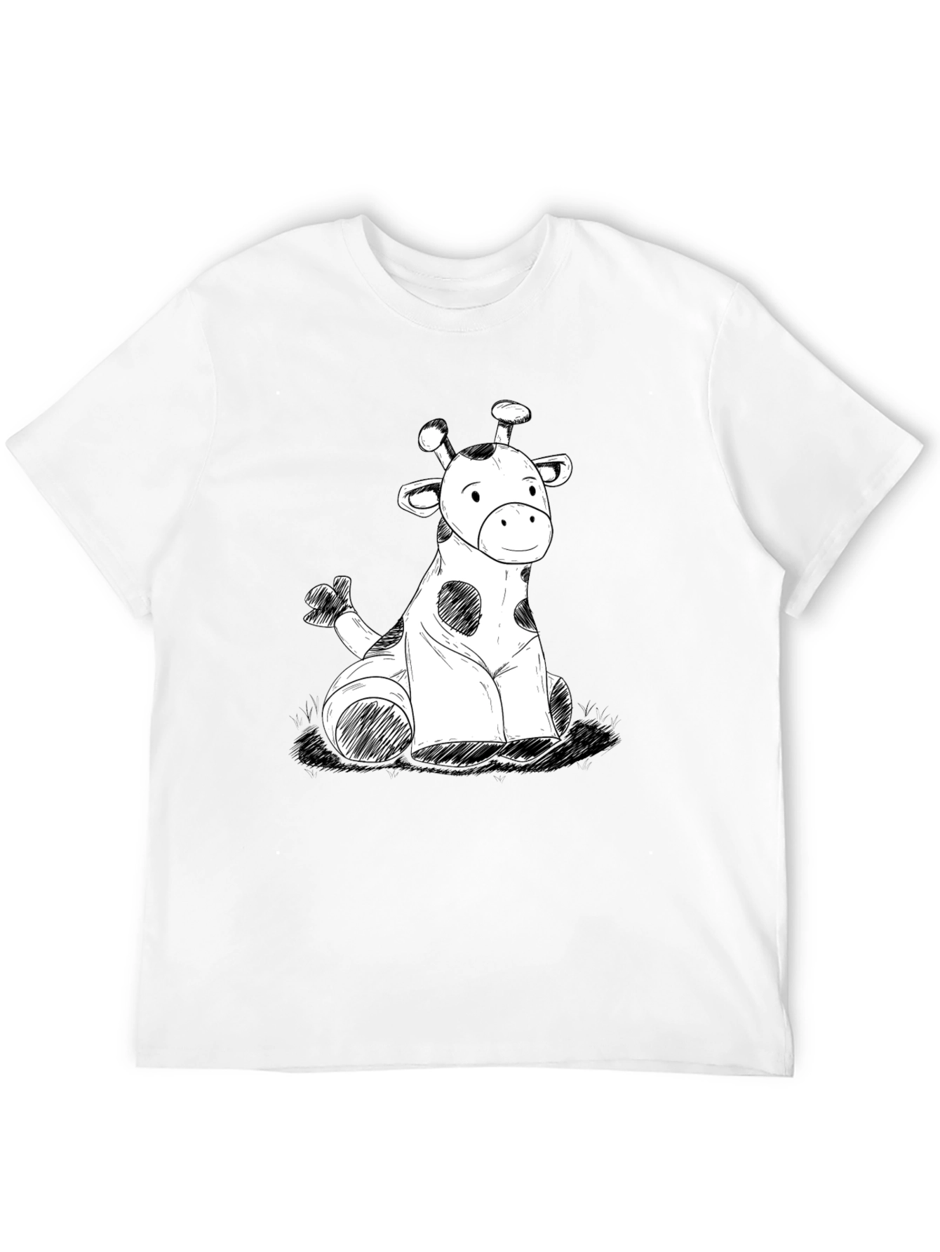 Black Giraffe Sketch Graphic Tee - Soft Cotton Comfort view 12
