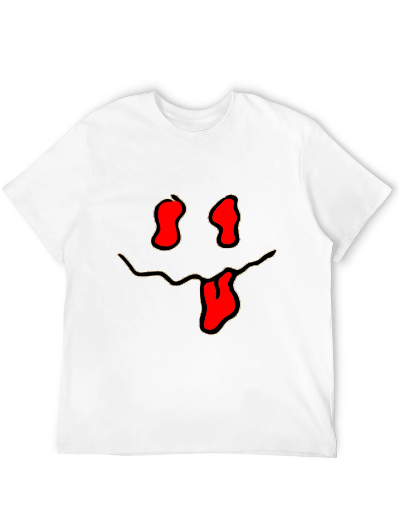 Black Funny Face Graphic Tee - Black Cotton T-Shirt view 12