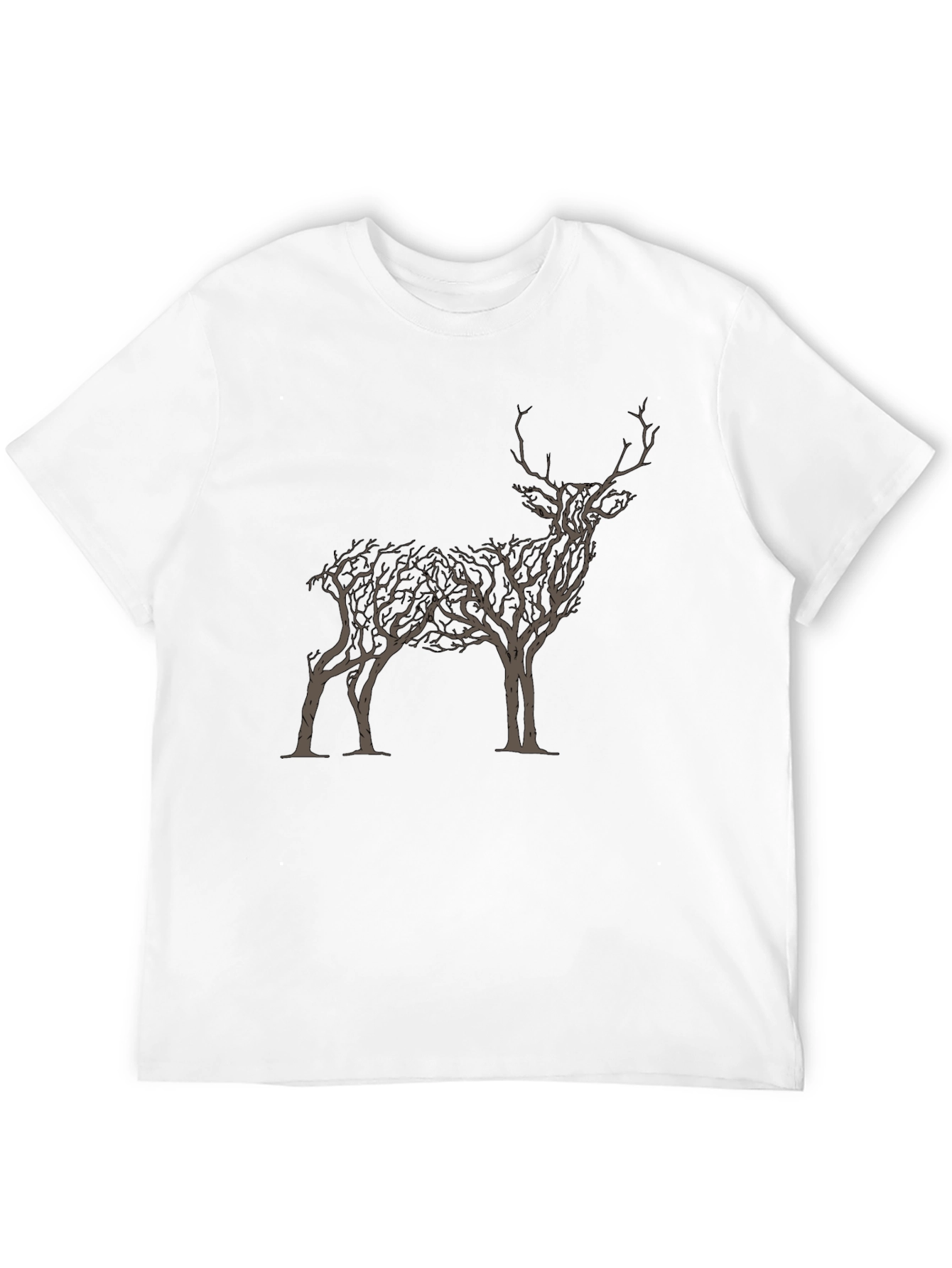 Black Nature Stag Graphic Tee - Black Cotton Blend view 12