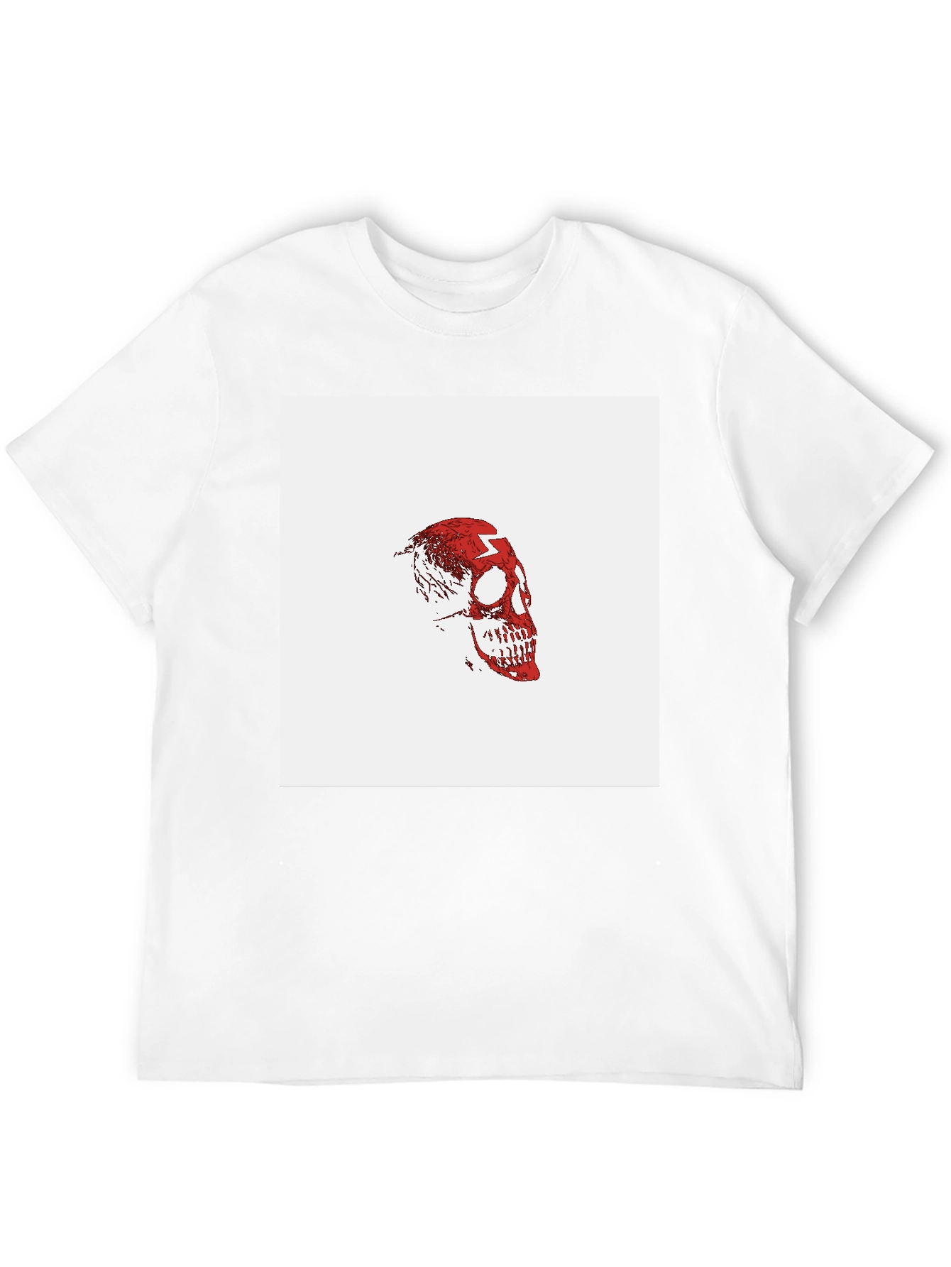 Black Skull Graphic Tee - Red Skull on Black Shirt view 12