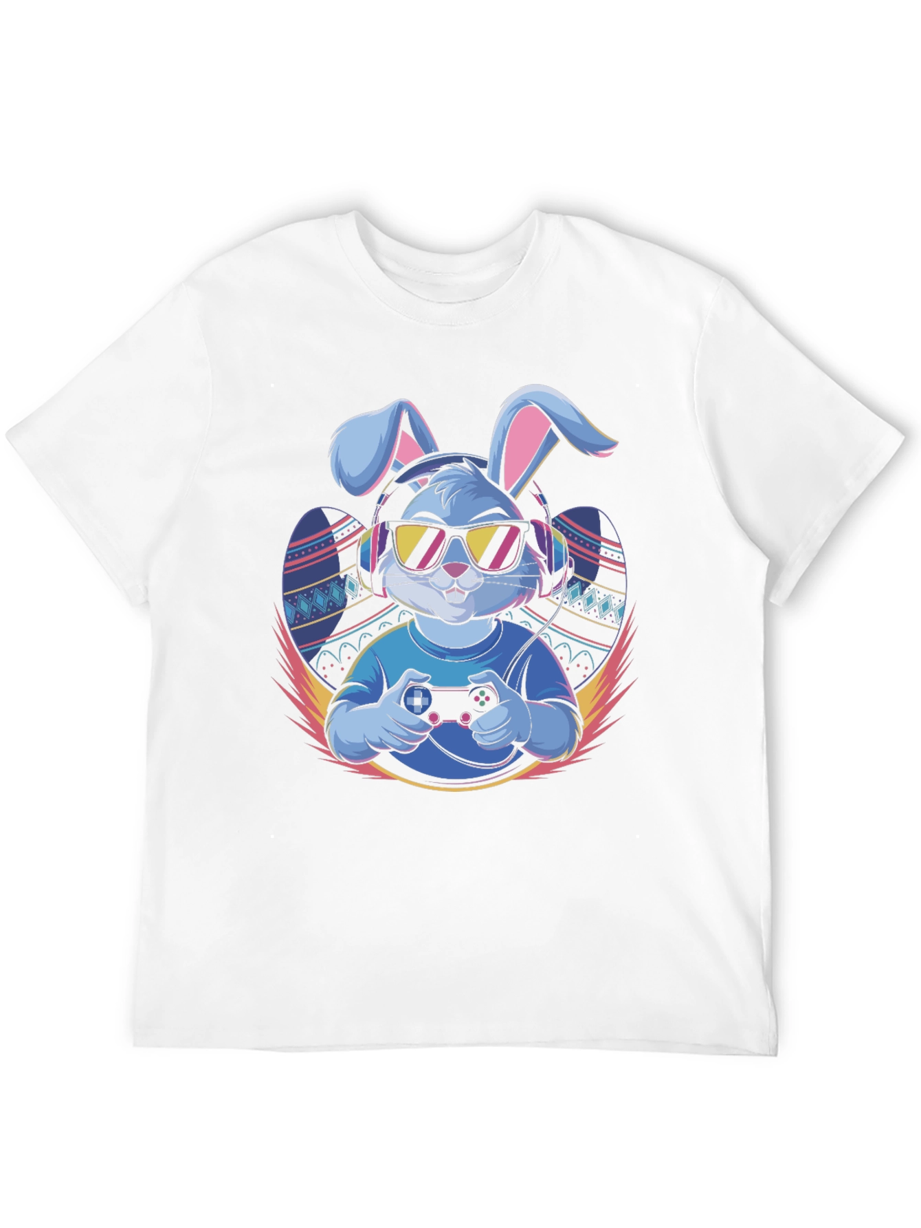 Black Cool Gamer Bunny T-Shirt view 12