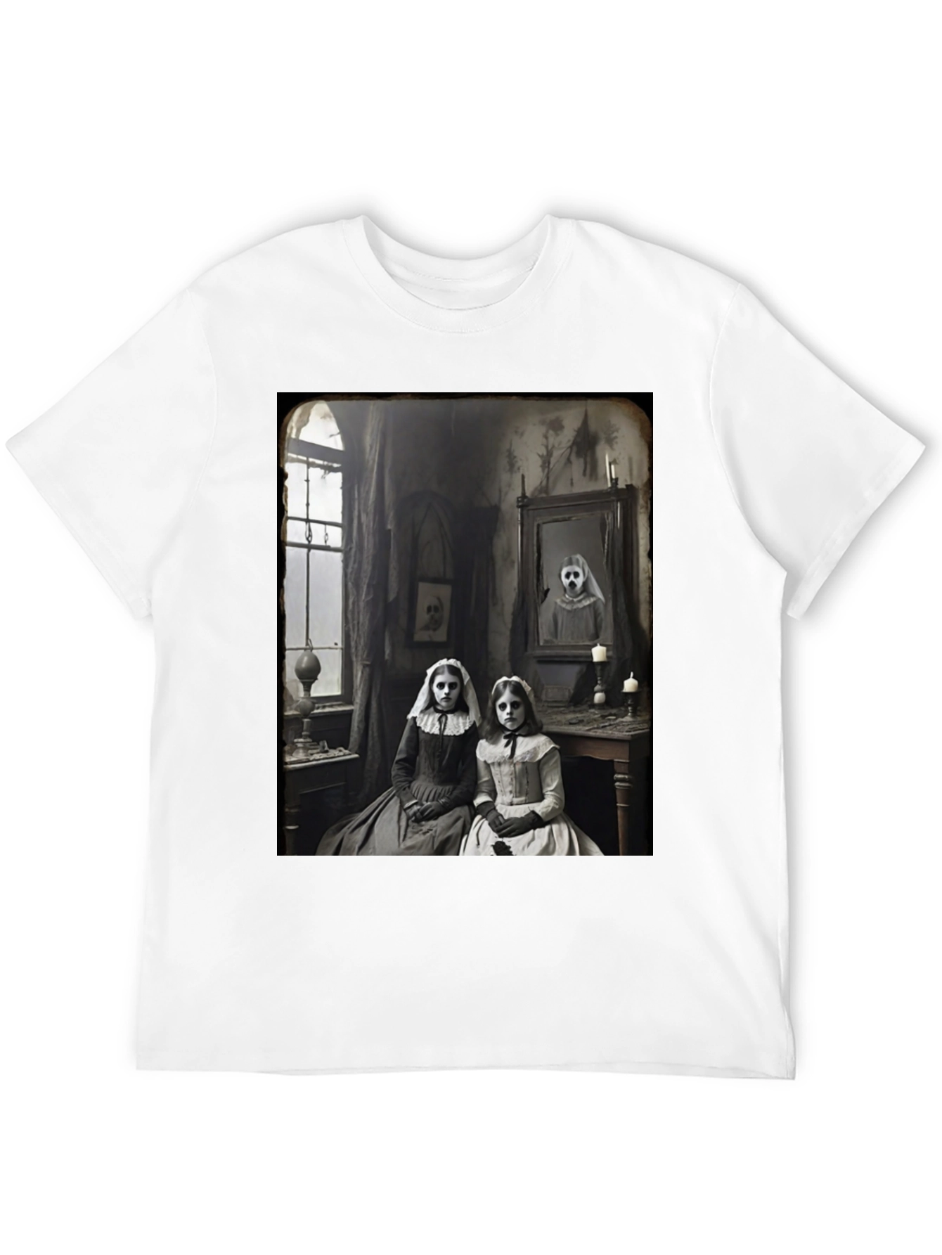 Creepy Sisters Graphic Tee - Vintage Horror Style - 12