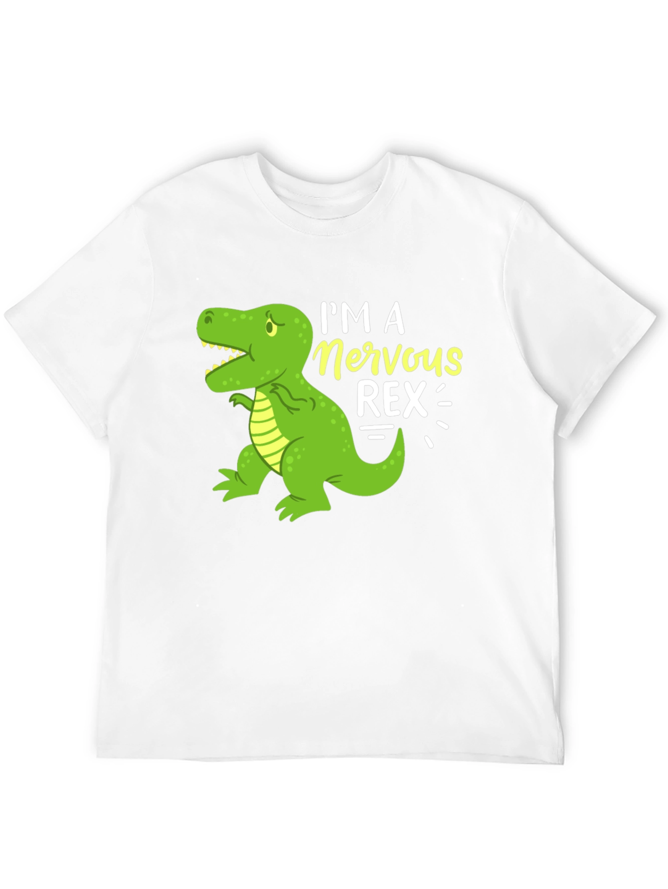 Black Nervous Rex T-Shirt - Funny Dinosaur Graphic Tee view 12