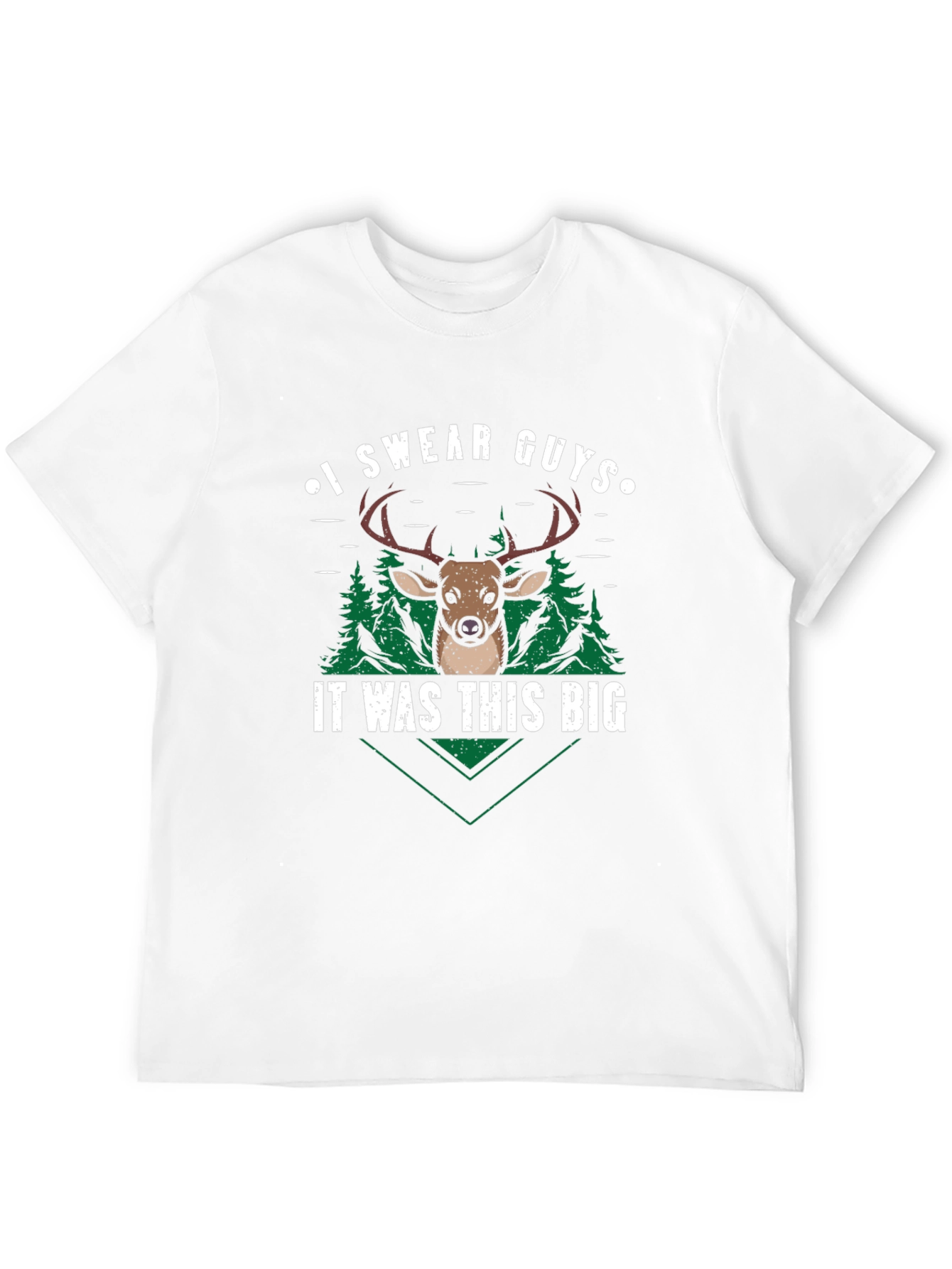 Black Funny Hunting T-Shirt - I Swear Guys It Was This Big Deer Tee view 12
