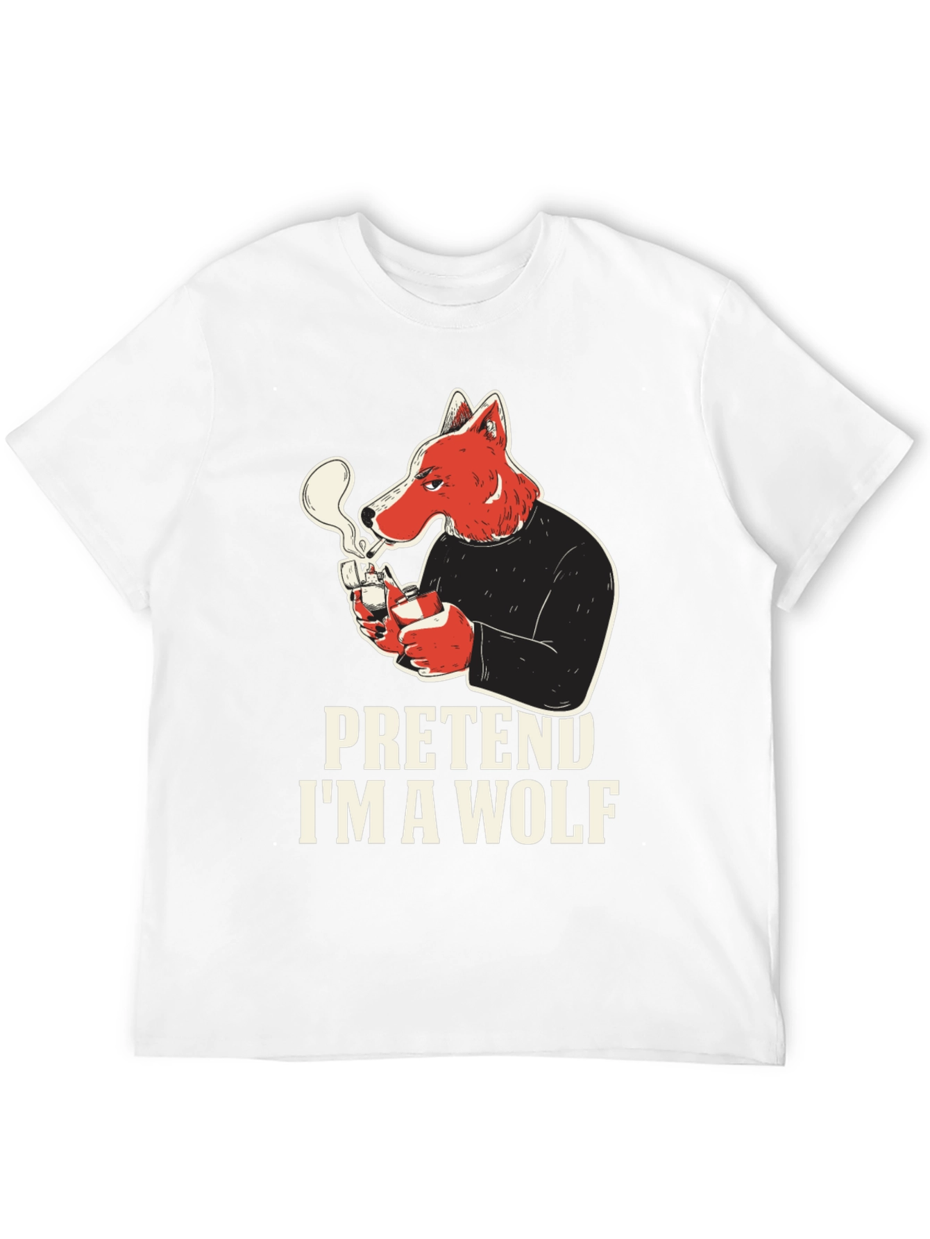 Black Pretend I'm A Wolf Graphic Tee view 12