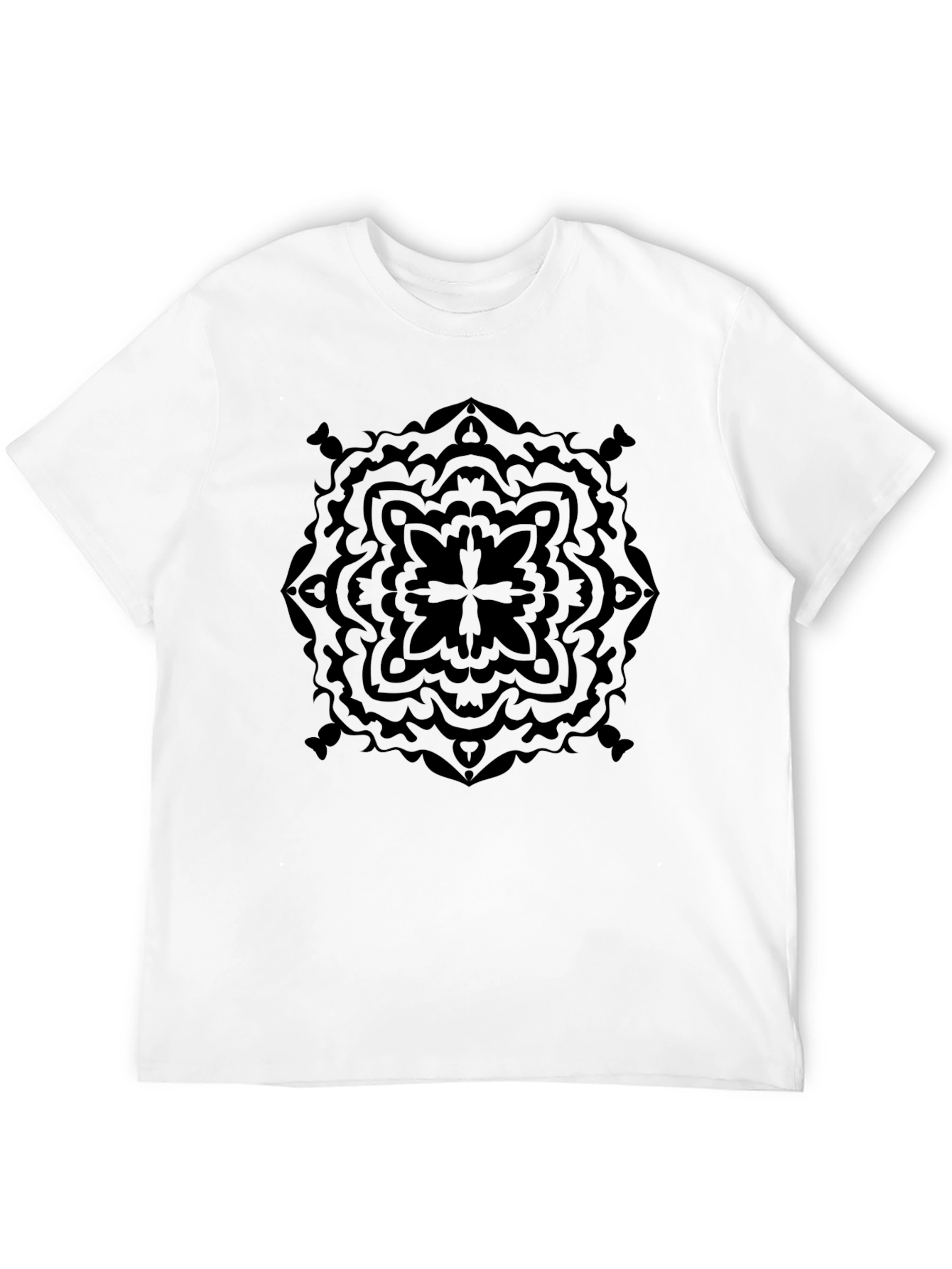 Black Black Geometric Mandala Graphic T-Shirt view 12