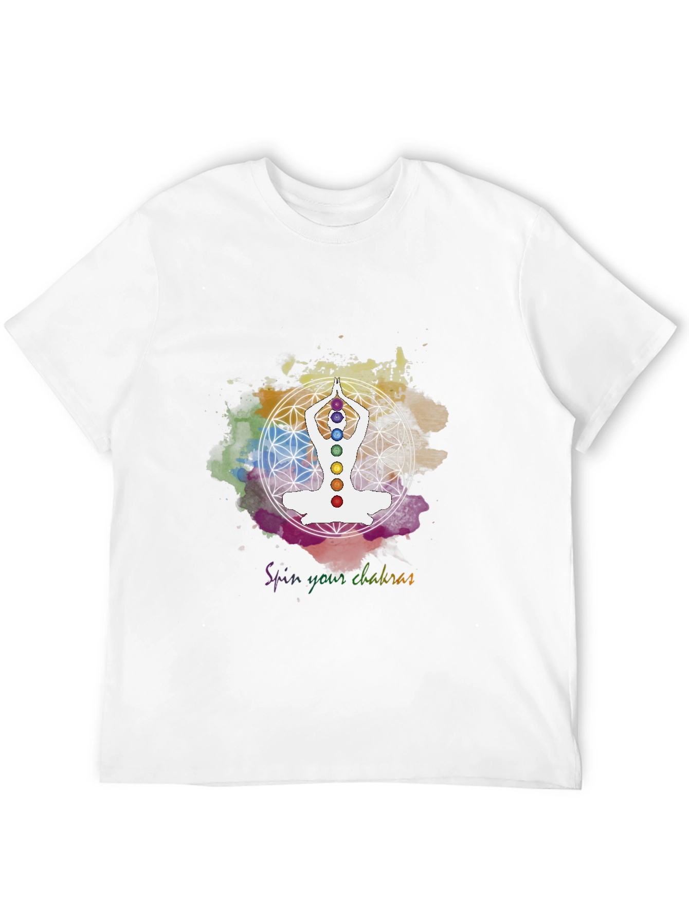 Black Chakra Meditation T-Shirt - Spiritual Yoga Design view 12
