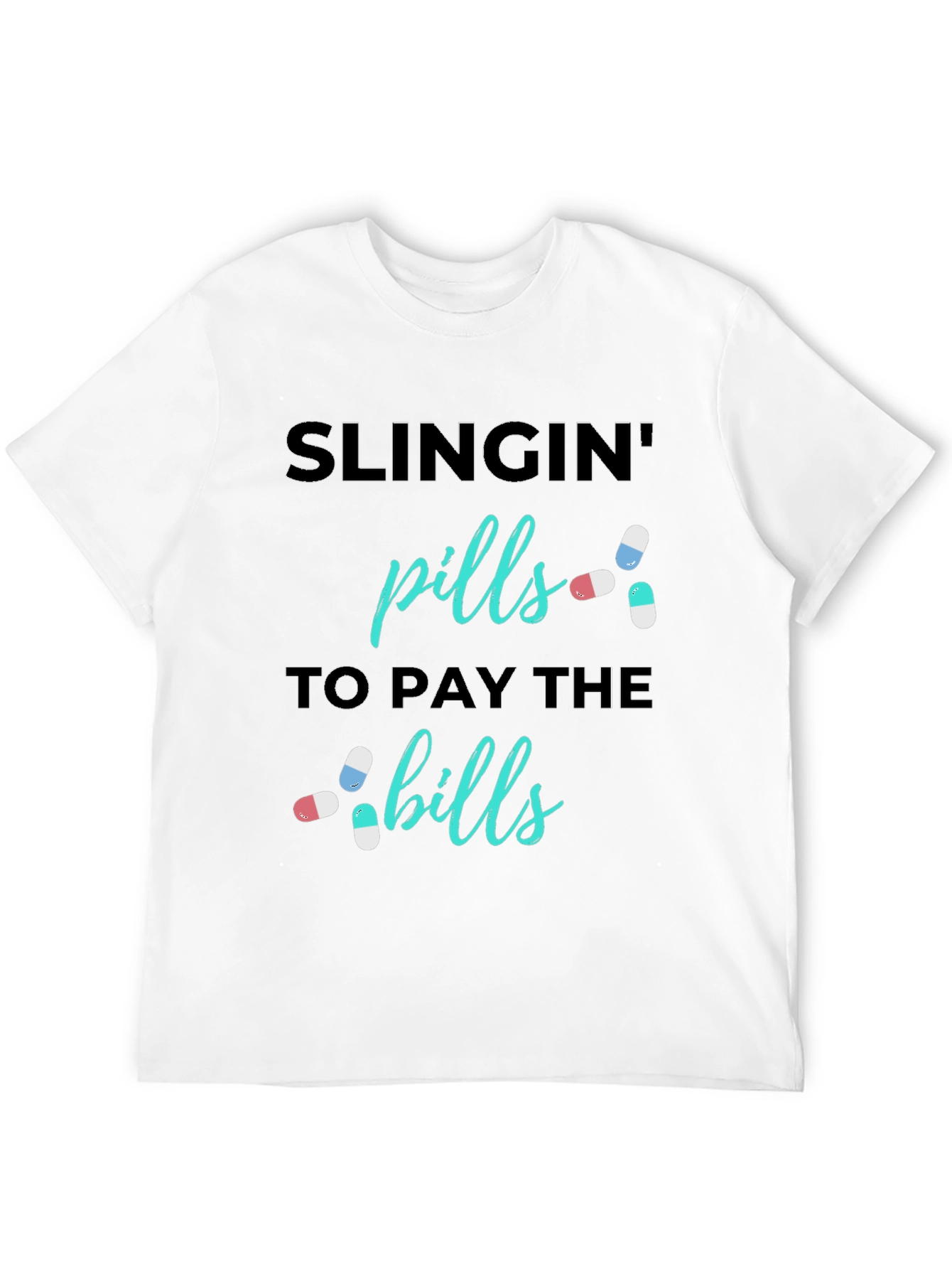 Black Slingin' Pills Graphic Tee - Funny Medical Humor T-Shirt view 12