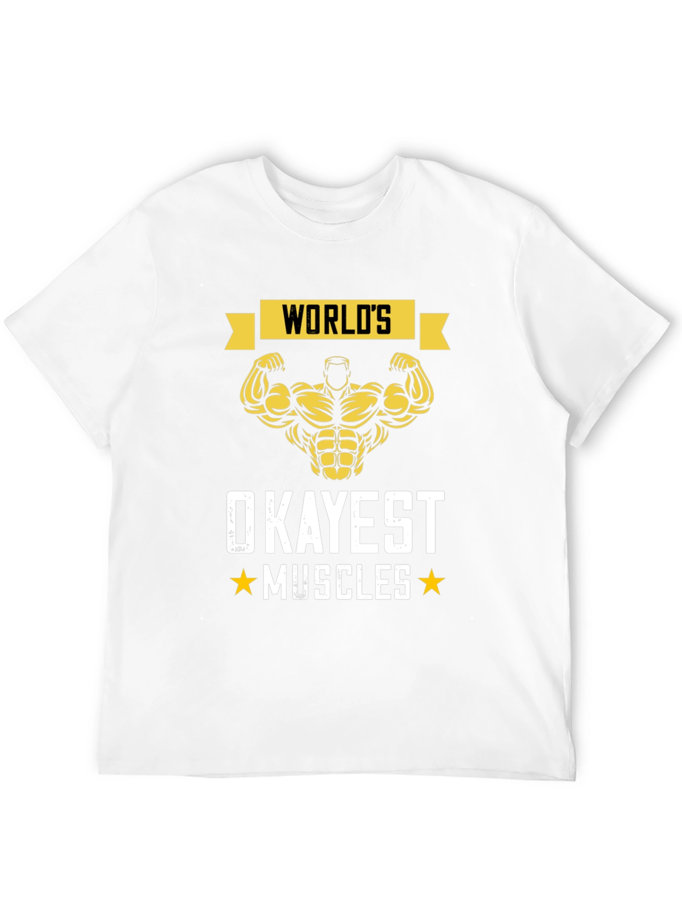 Black World's Okayest Muscles Graphic T-Shirt view 12