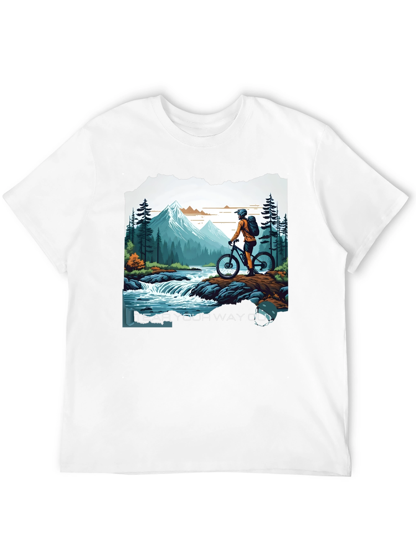 Black Mountain Biker Adventure Graphic Tee - "Tear Your Way Out" view 12