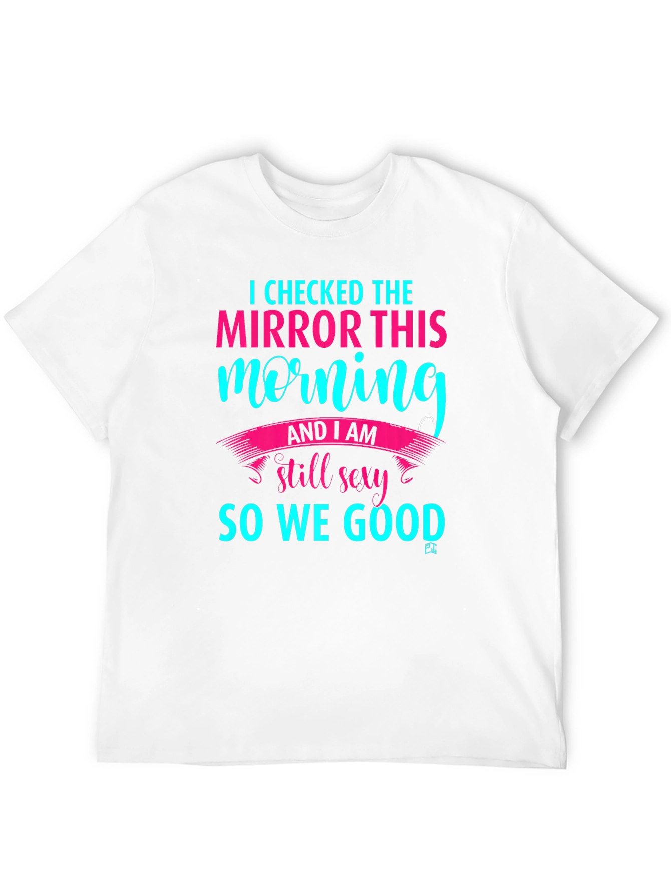 Black Funny I Checked Mirror T-Shirt - Black view 12