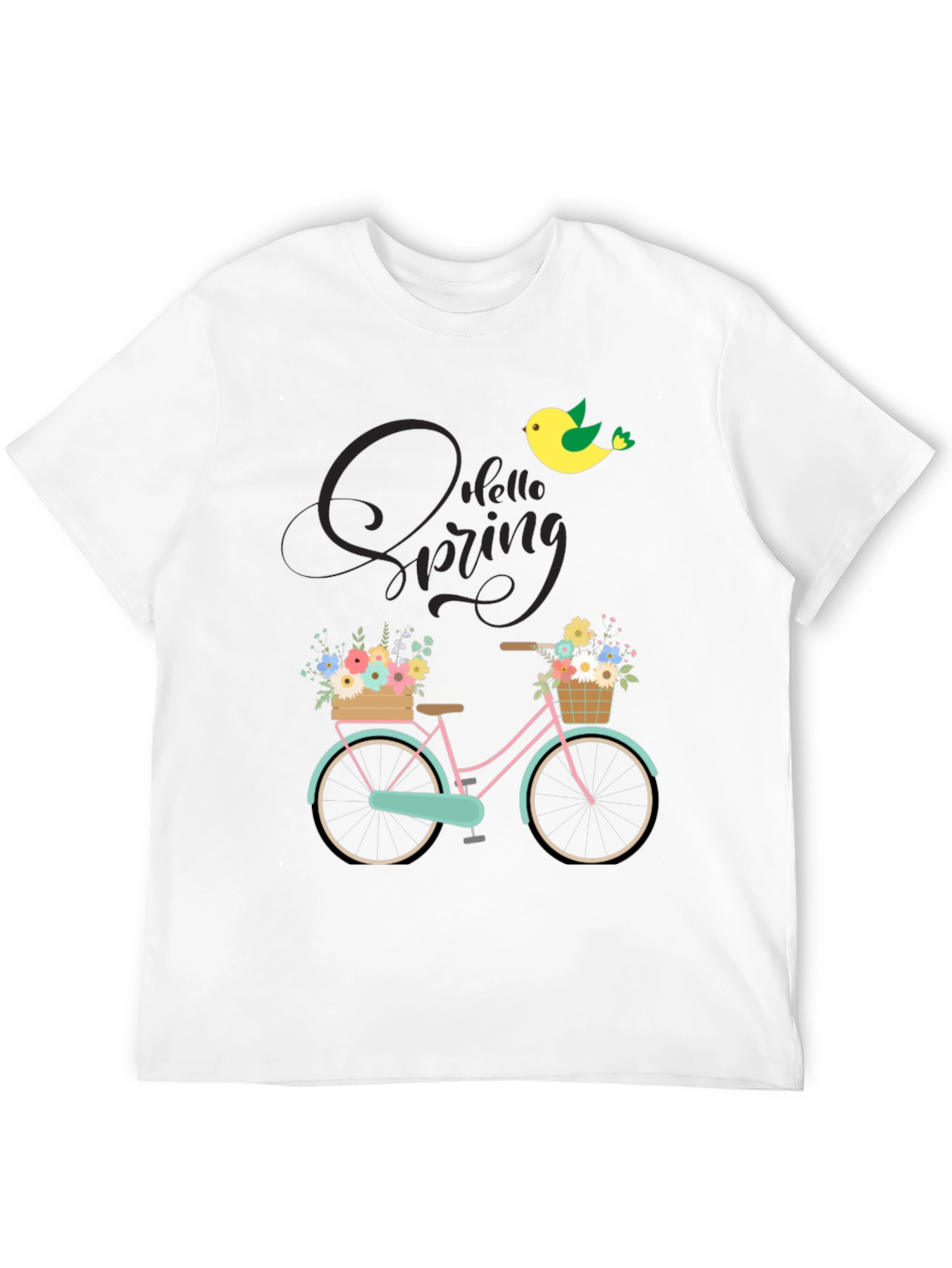 Black Spring Bicycle Graphic T-Shirt view 12