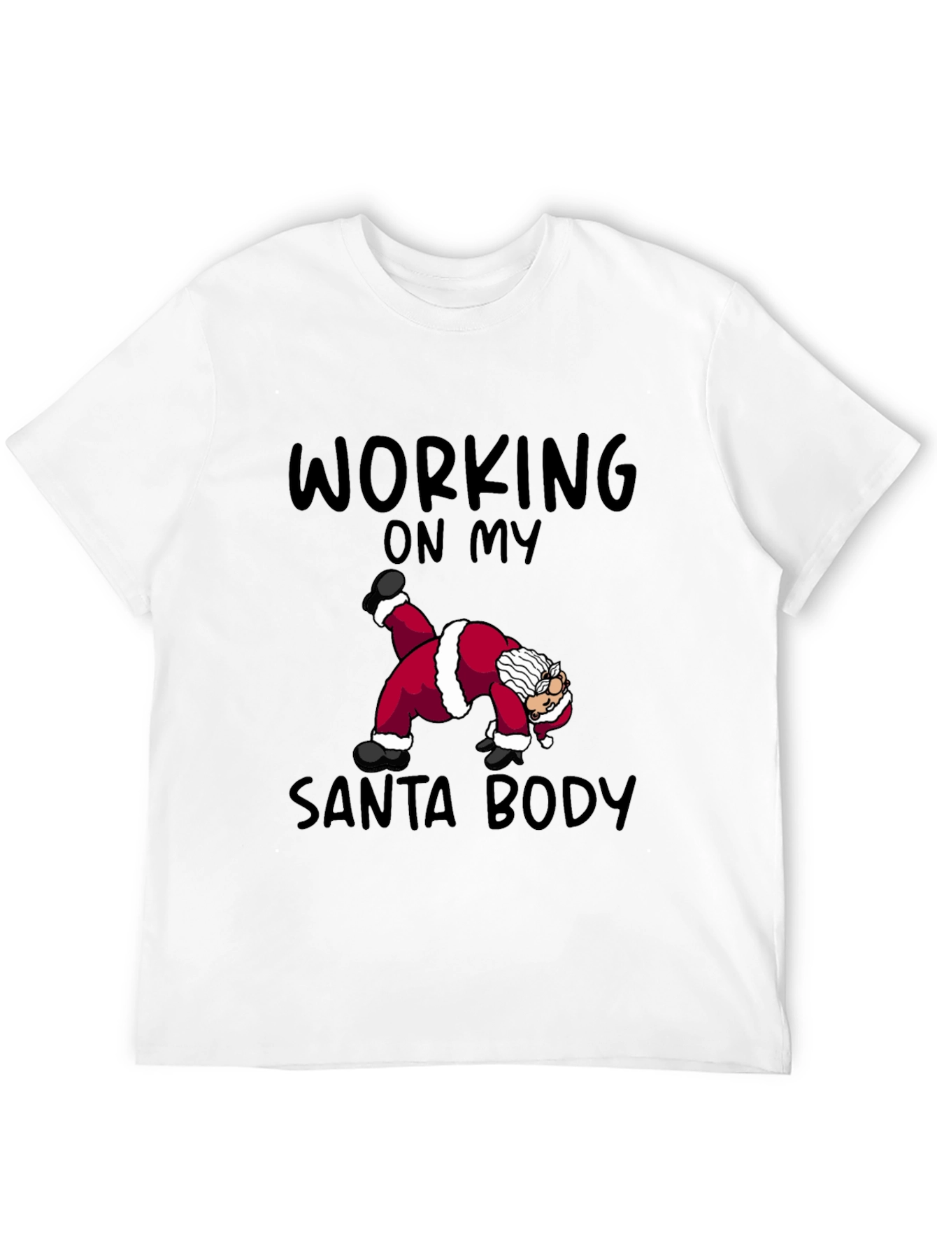 Black Funny Santa Workout T-Shirt view 12