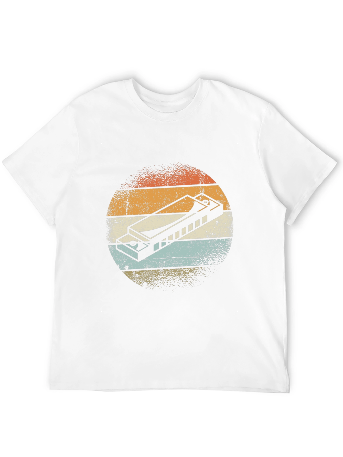 Black Vintage Harmonica Graphic Tee - Retro Music Lover Shirt view 12