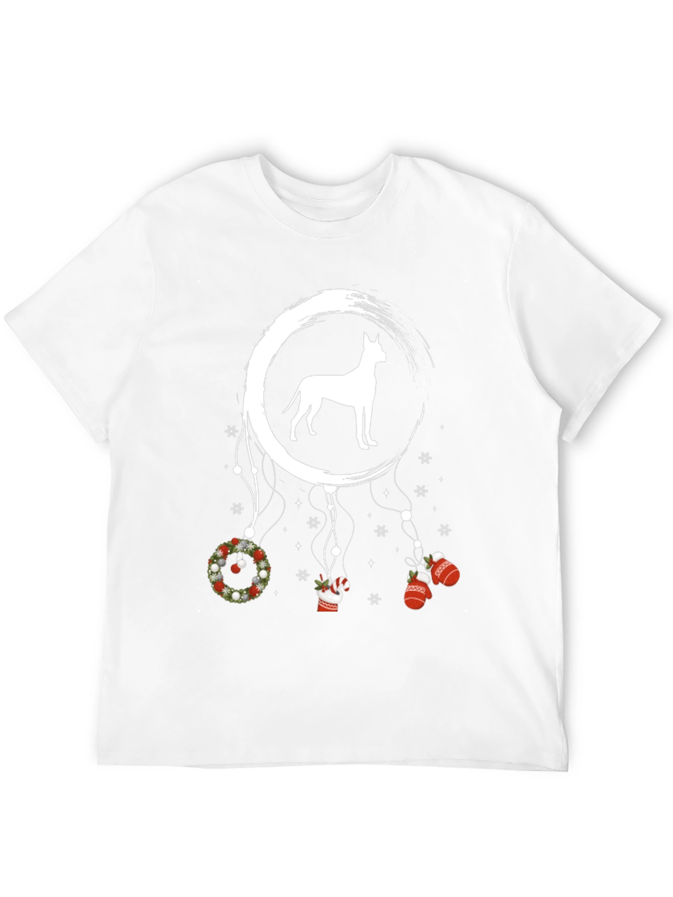 Black Dog Christmas Dreamcatcher T-Shirt view 12