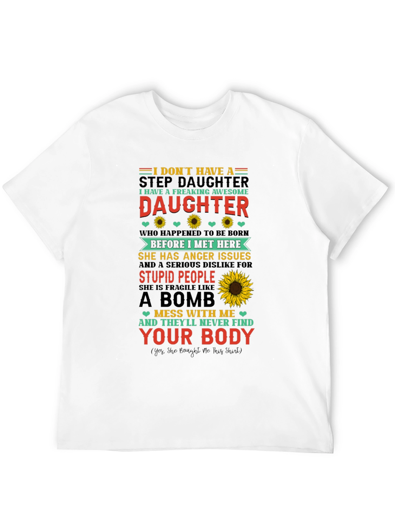 Black Awesome Stepdaughter Novelty T-Shirt view 12