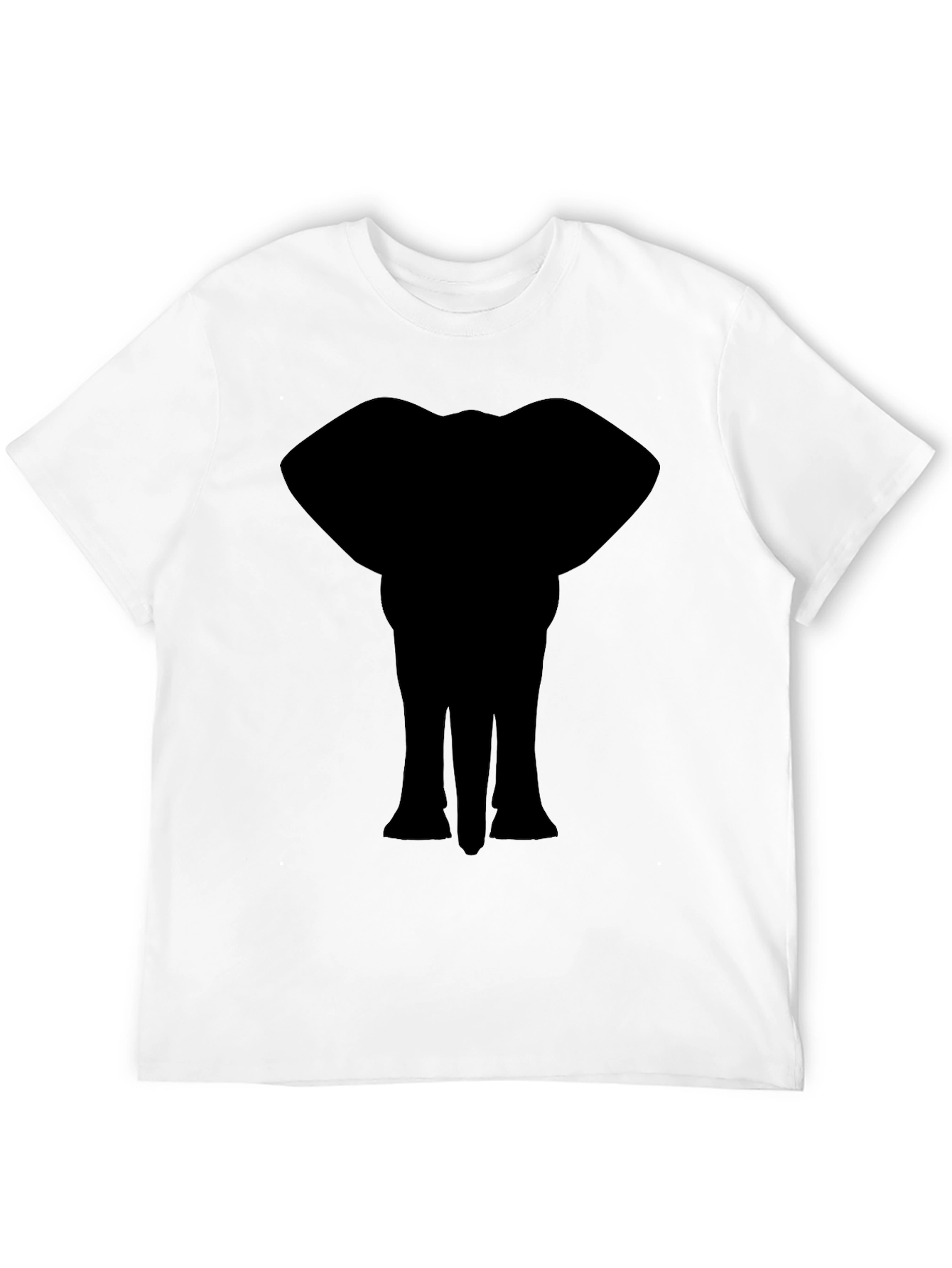 Black Elephant Silhouette Graphic Print T-Shirt view 12