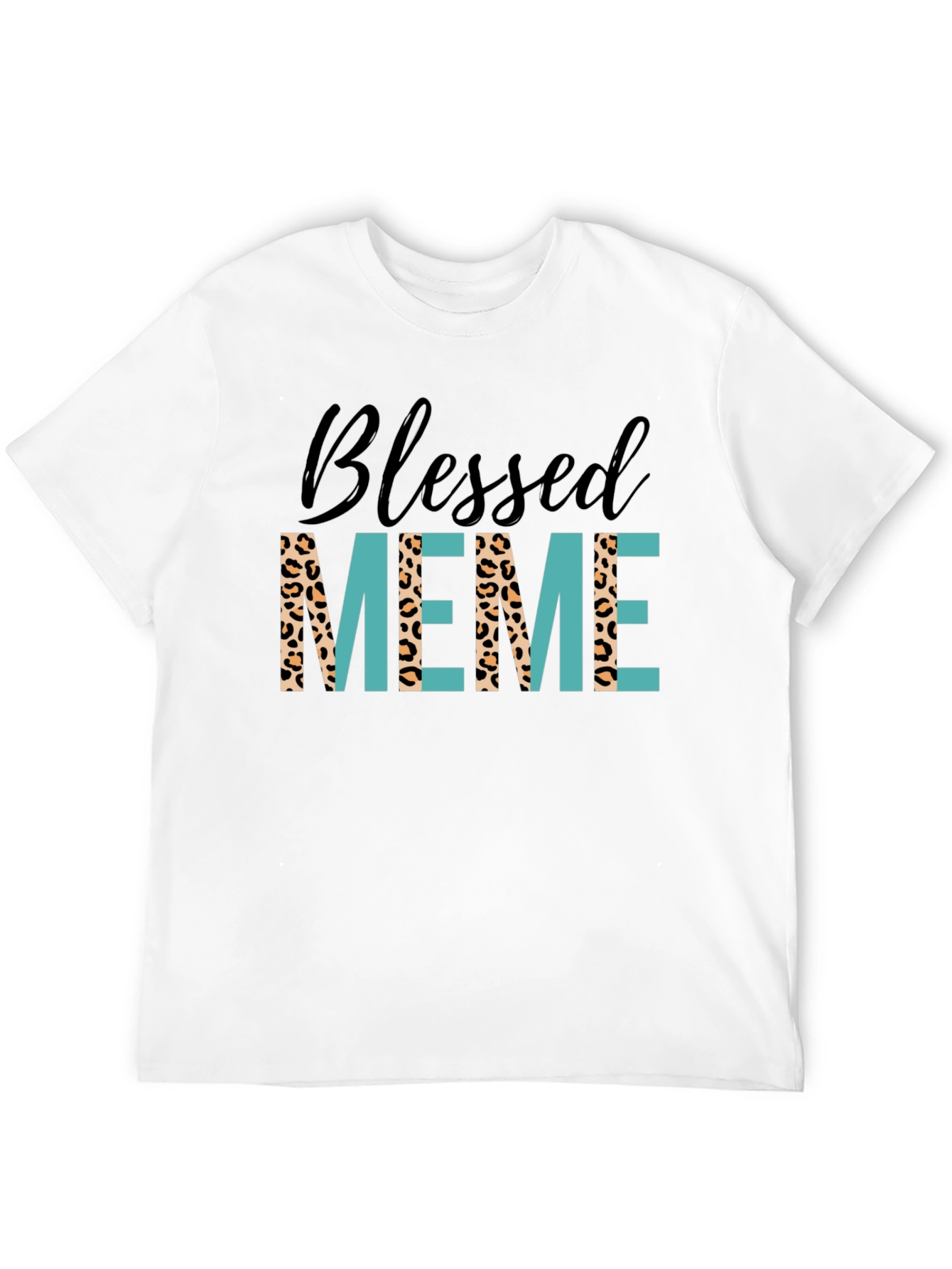 Black Blessed Meme Graphic Tee - Trendy Animal Print T-Shirt view 12