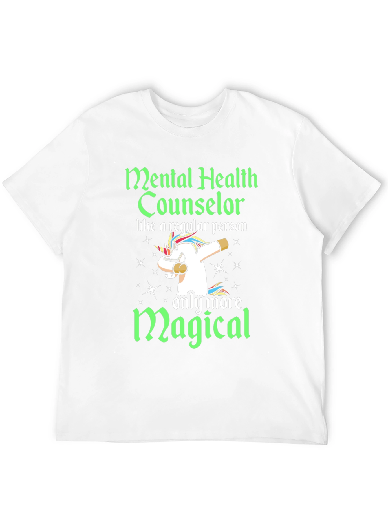 Black Mental Health Counselor Unicorn Graphic T-Shirt view 12