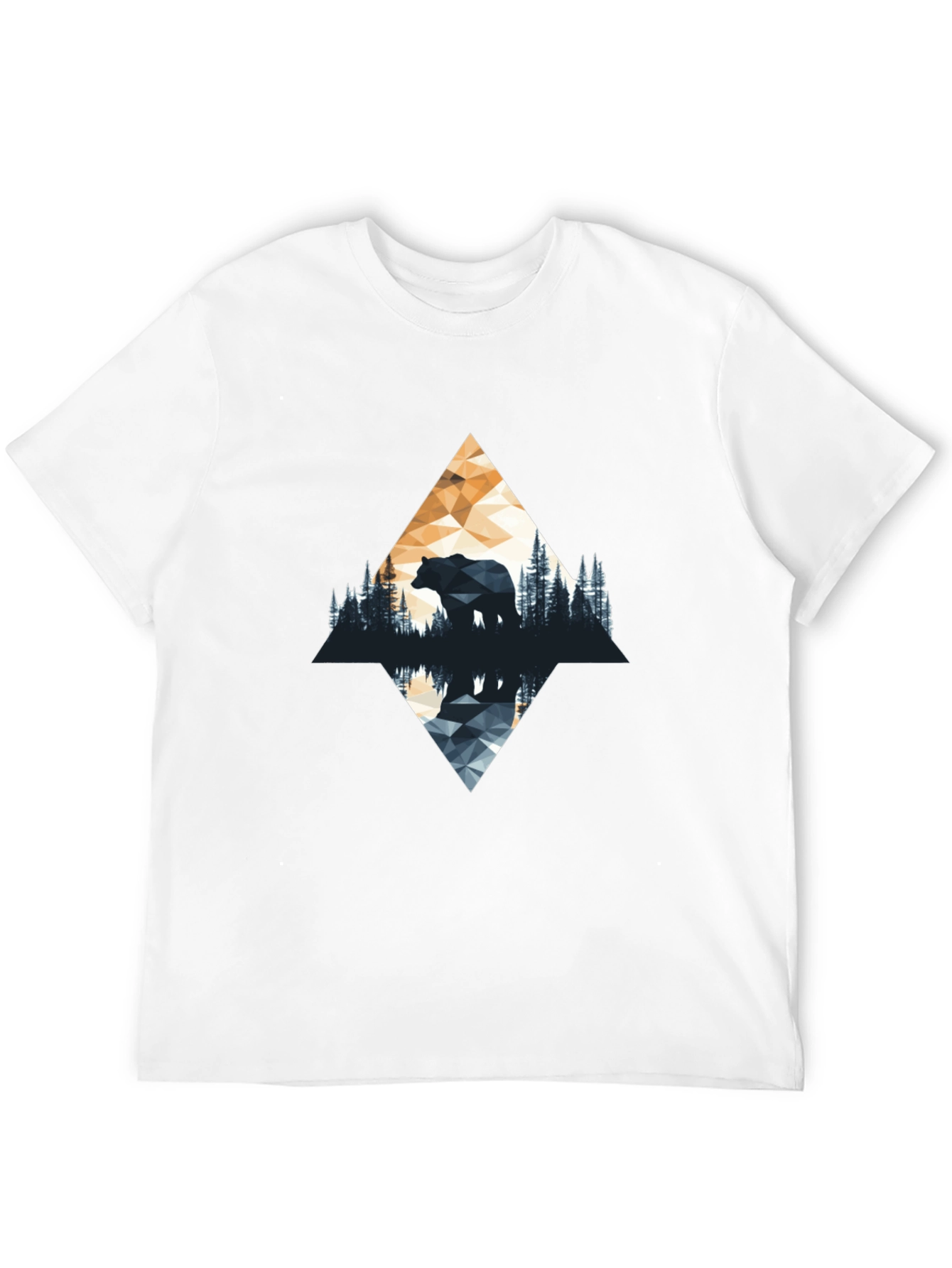 Black Geometric Bear Graphic T-Shirt - Nature Inspired view 12