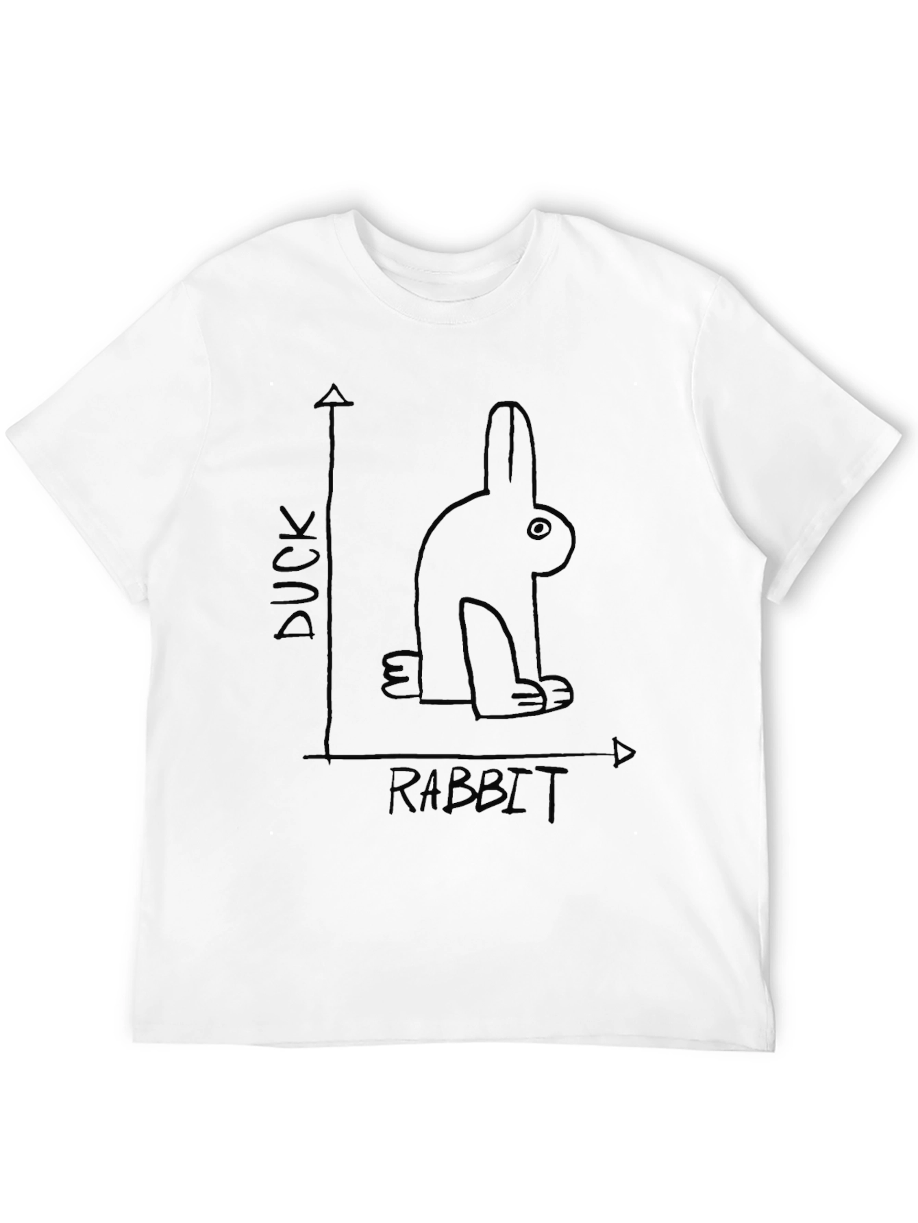 Black Duck Rabbit Illusion Graphic T-Shirt view 12