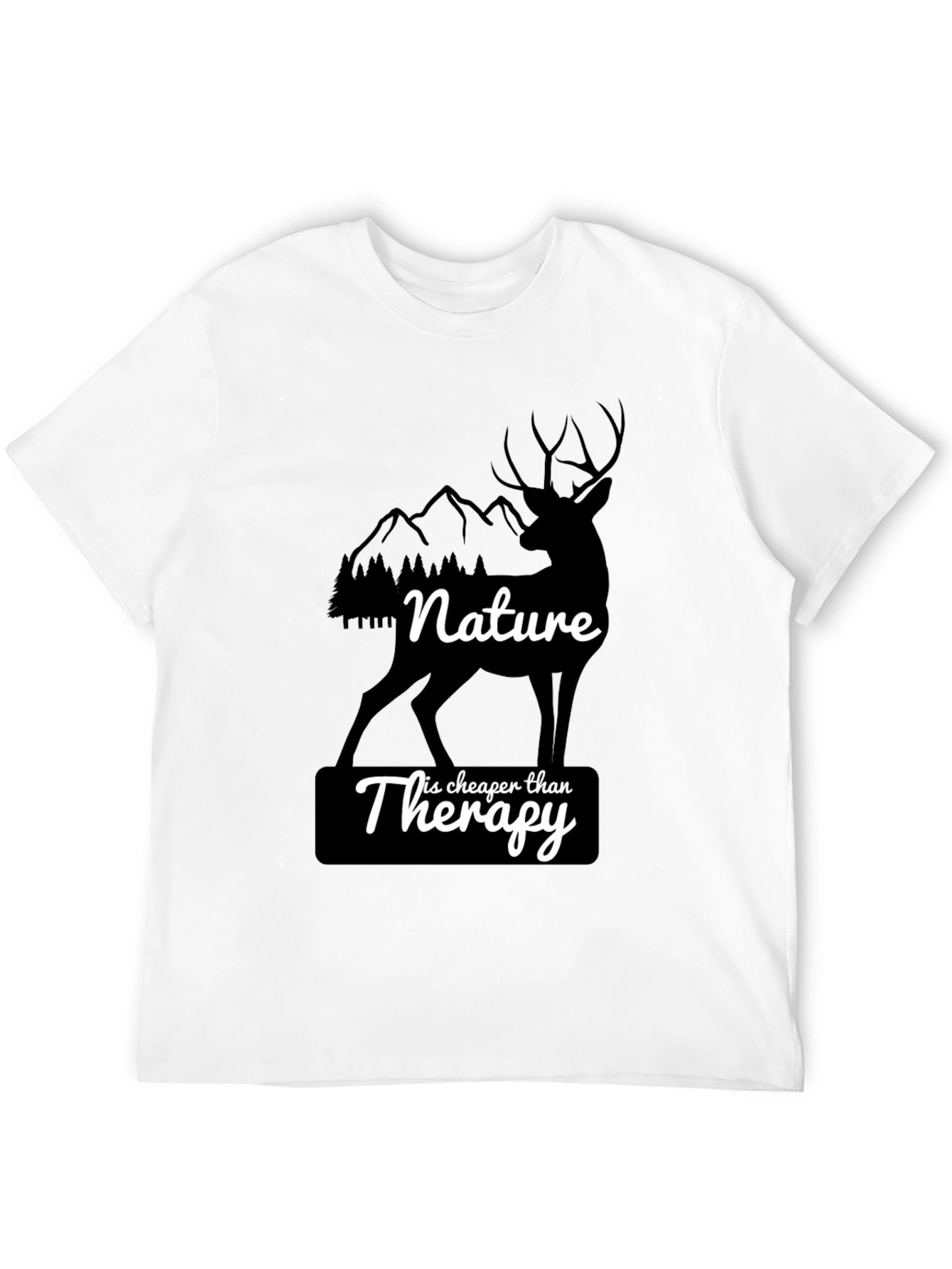 Black Nature is Cheaper Than Therapy Graphic Tee view 12