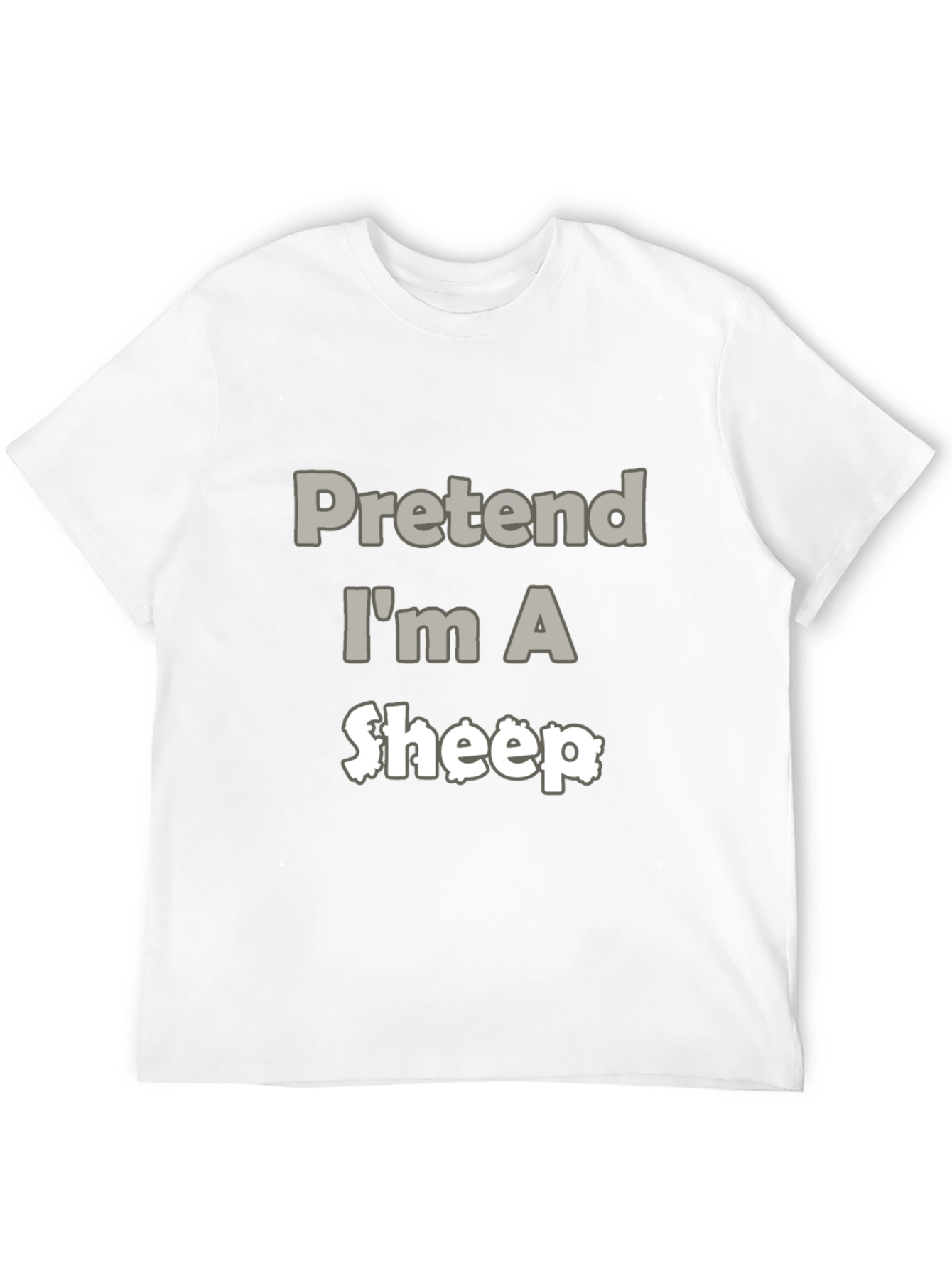 Black Pretend I'm A Sheep Black T-Shirt view 12