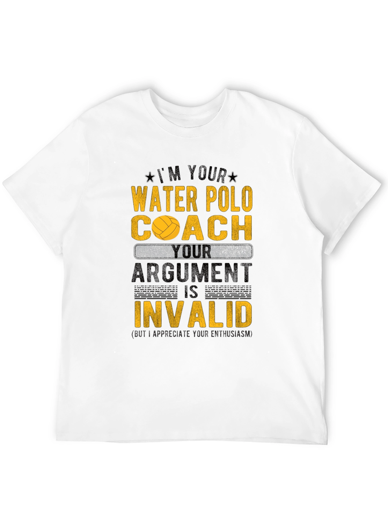 Black Water Polo Coach T-Shirt - Your Argument is Invalid! view 12