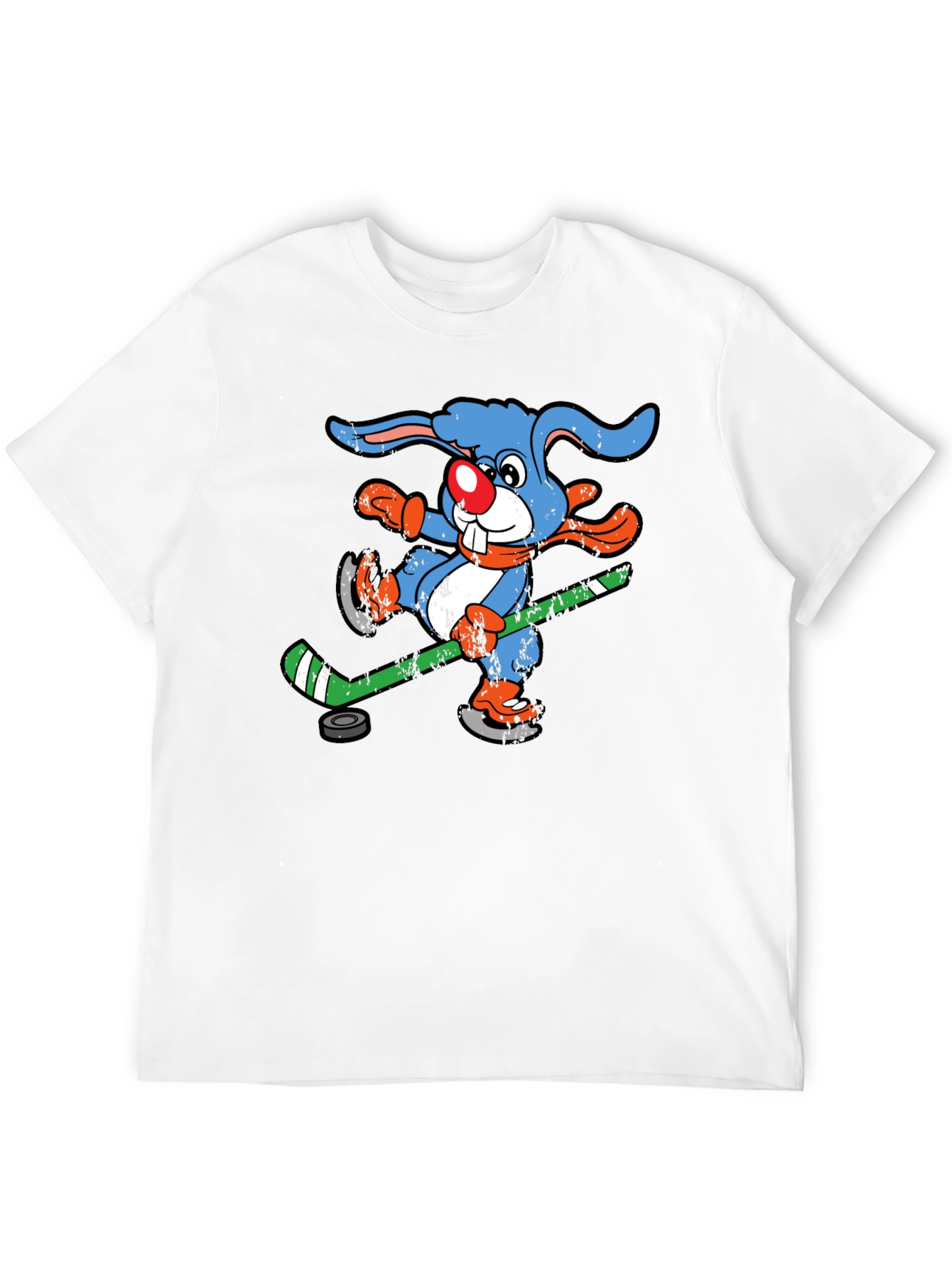 Black Funny Hockey Bunny T-Shirt view 12