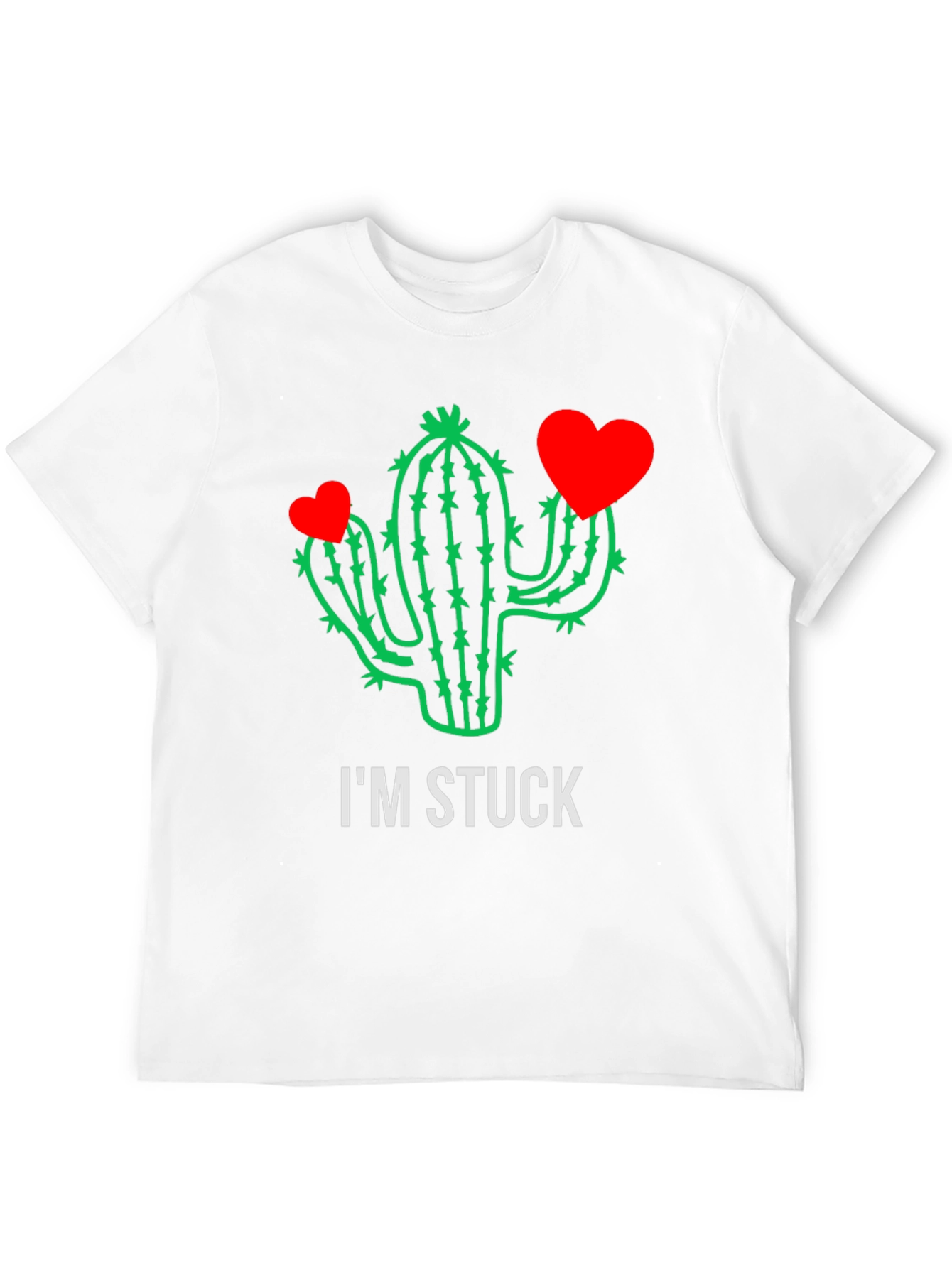 Black I'm Stuck Cactus T-Shirt - Funny Graphic Tee view 12
