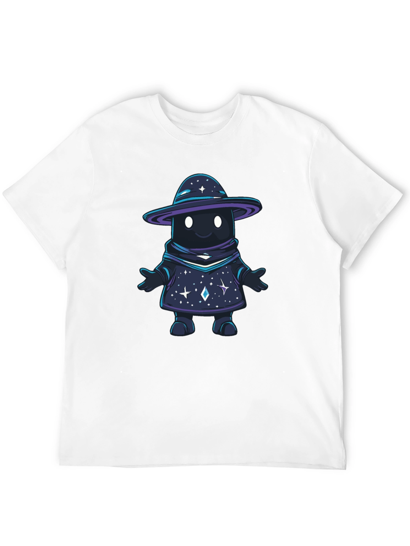 Black Galaxy Wizard Graphic T-Shirt - Unisex Black Tee view 12